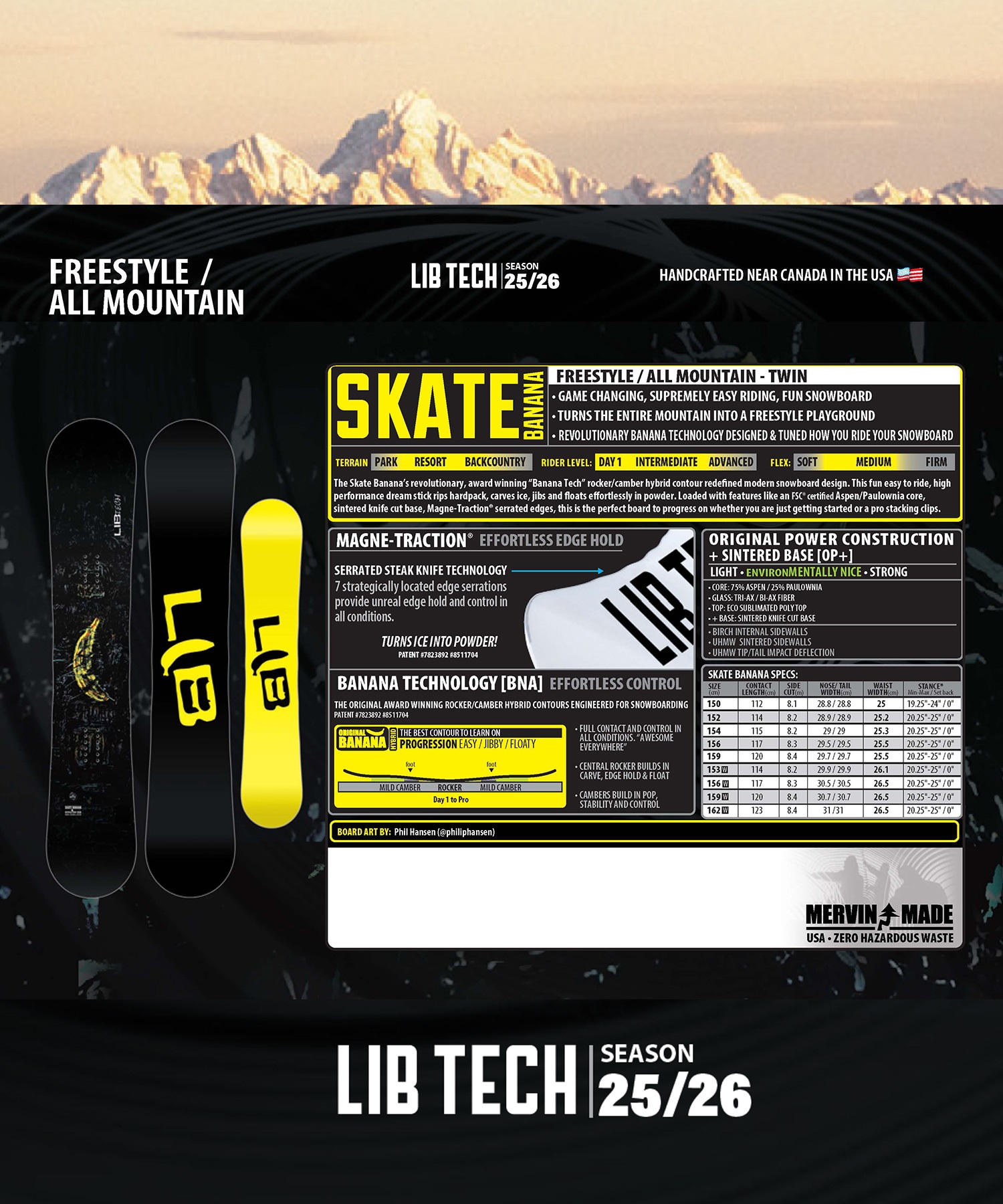 早期購入】 LIBTECH リブテック スノーボード 板 メンズ SKATE