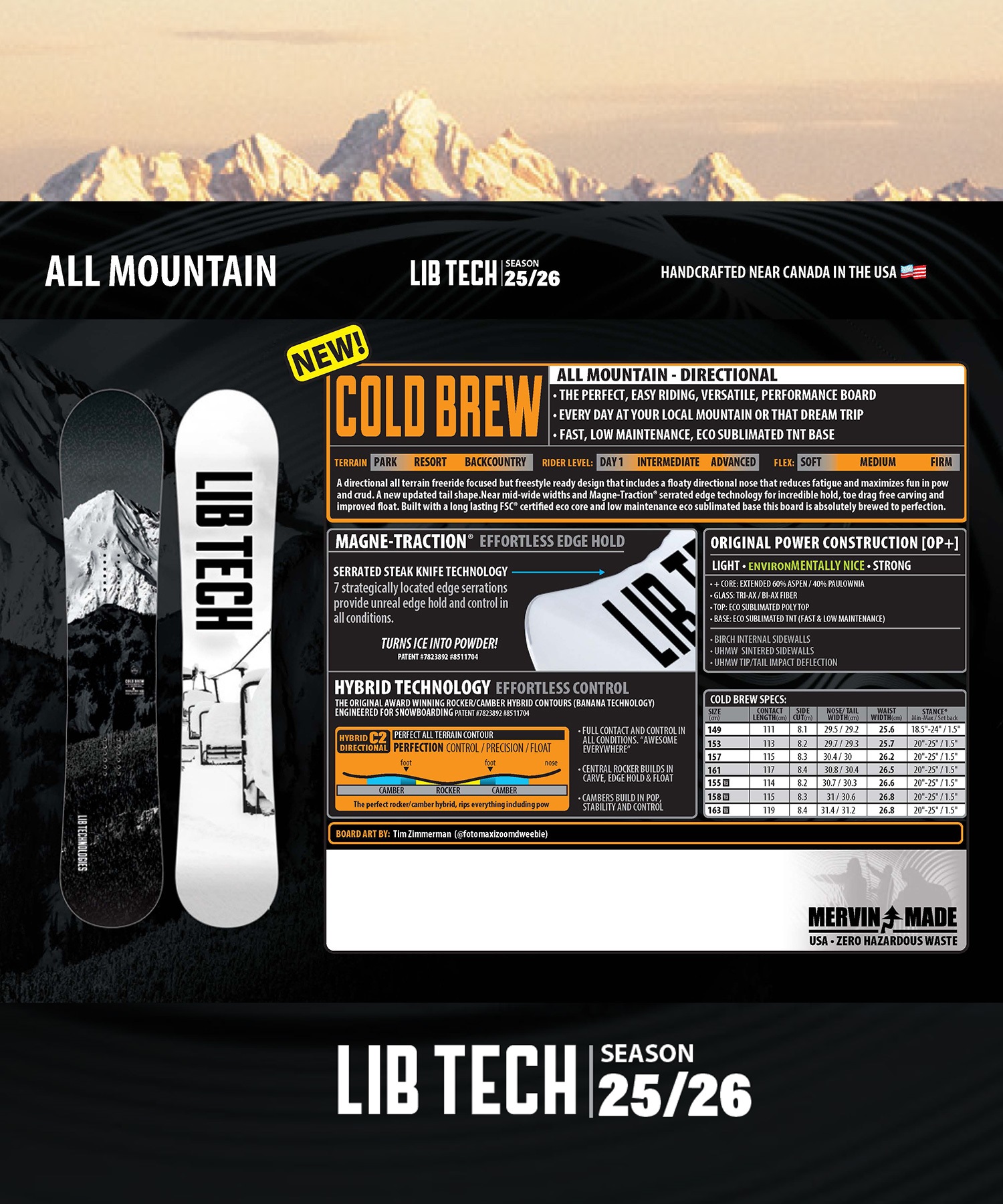 LIBTECH リブテック COLD BREW スノーボード 板 メンズ ムラサキ