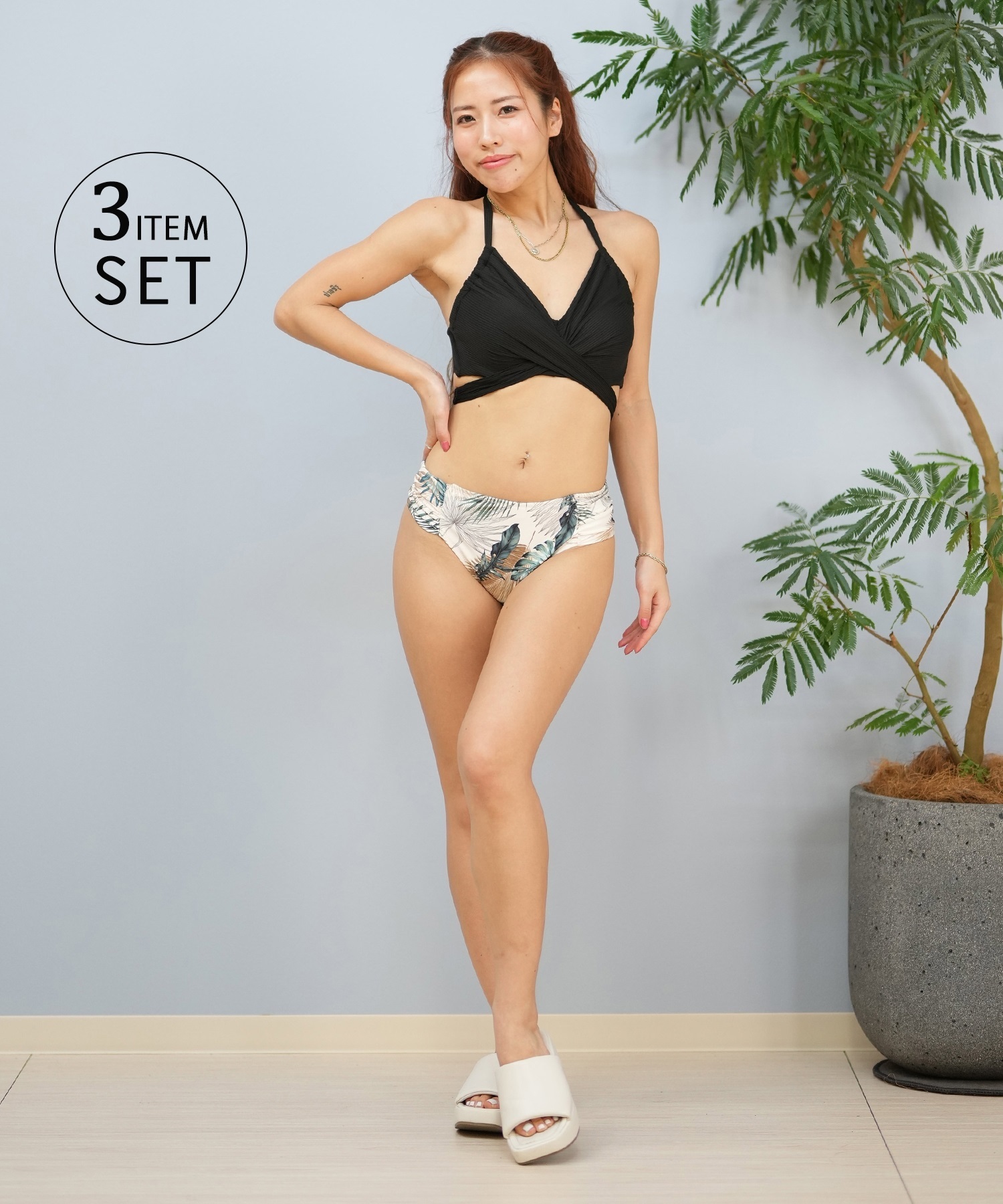 LAETITIA レリッタ 3点セット 水着 レディース パレオ 450601 水着