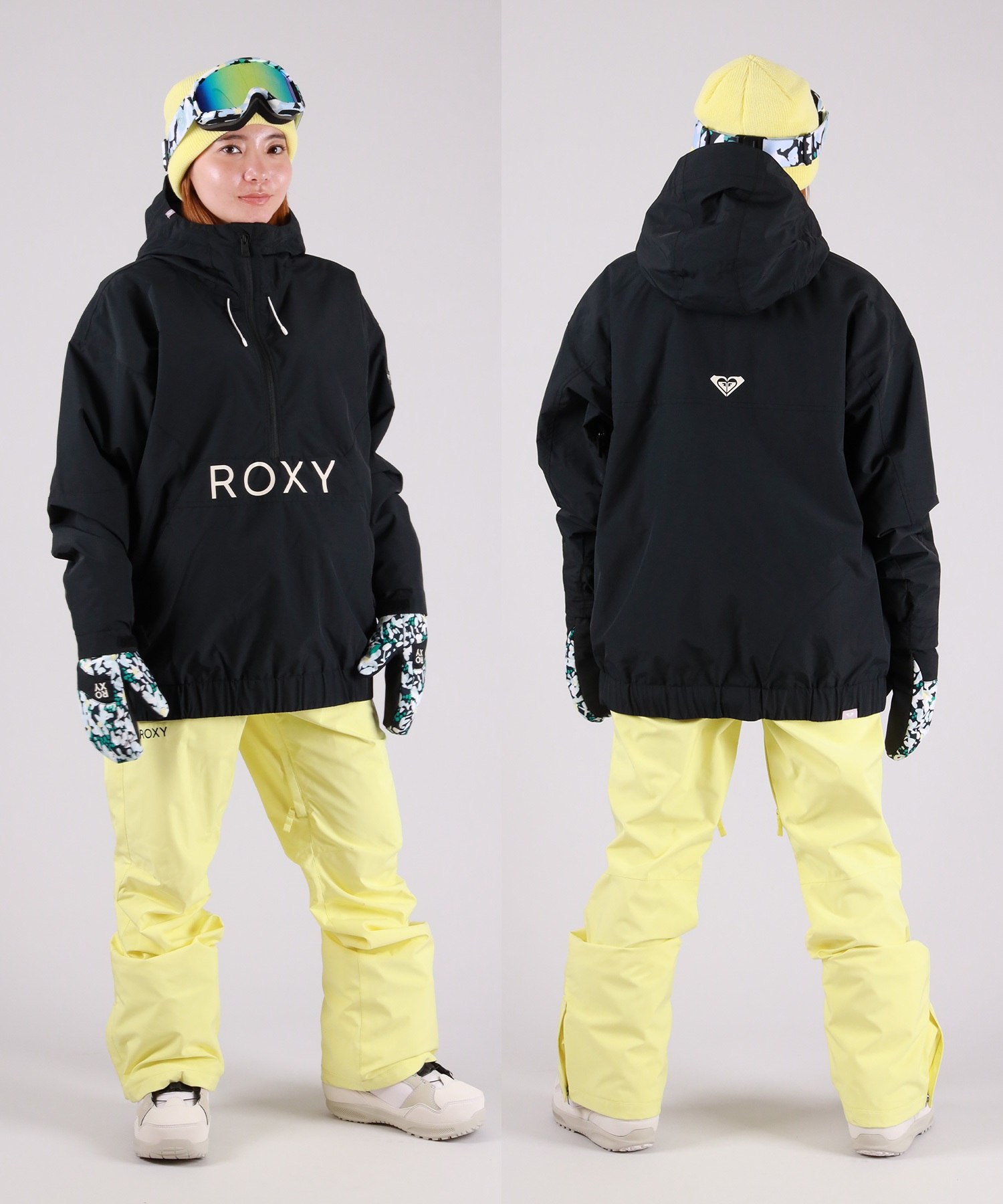 美品◎ロキシー ROXY スノボウェアセットアップ マルチカラー Mサイズ ROXY×蜷川実花による「M / mika ninagawa」コラボスノーウェア