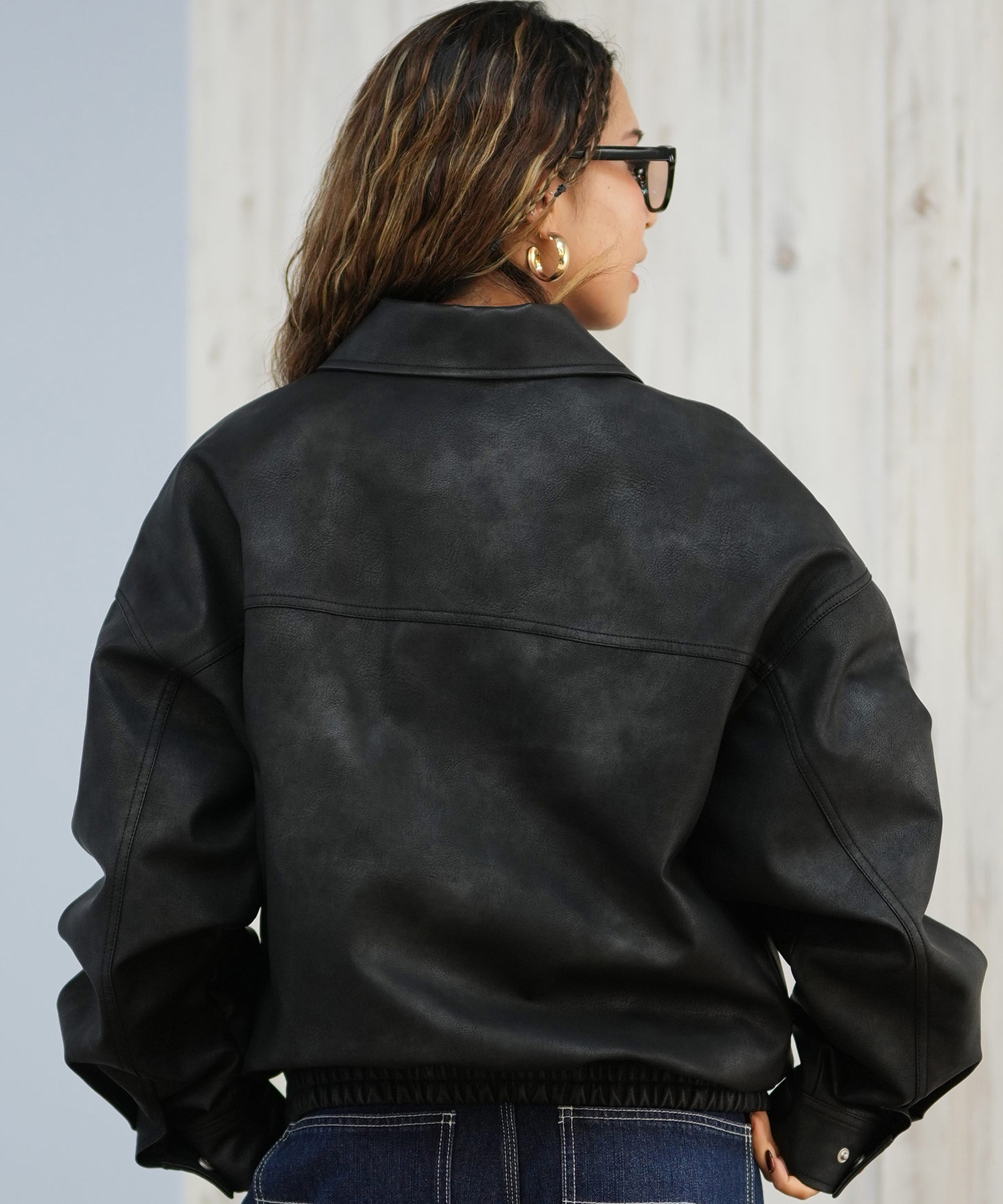 Roxy ロキシー ウィメンズ エコ レザージャケット オーバーサイズ Roxy MY BEST ウィメンズ エコレザージャケット オーバーサイズ &lt