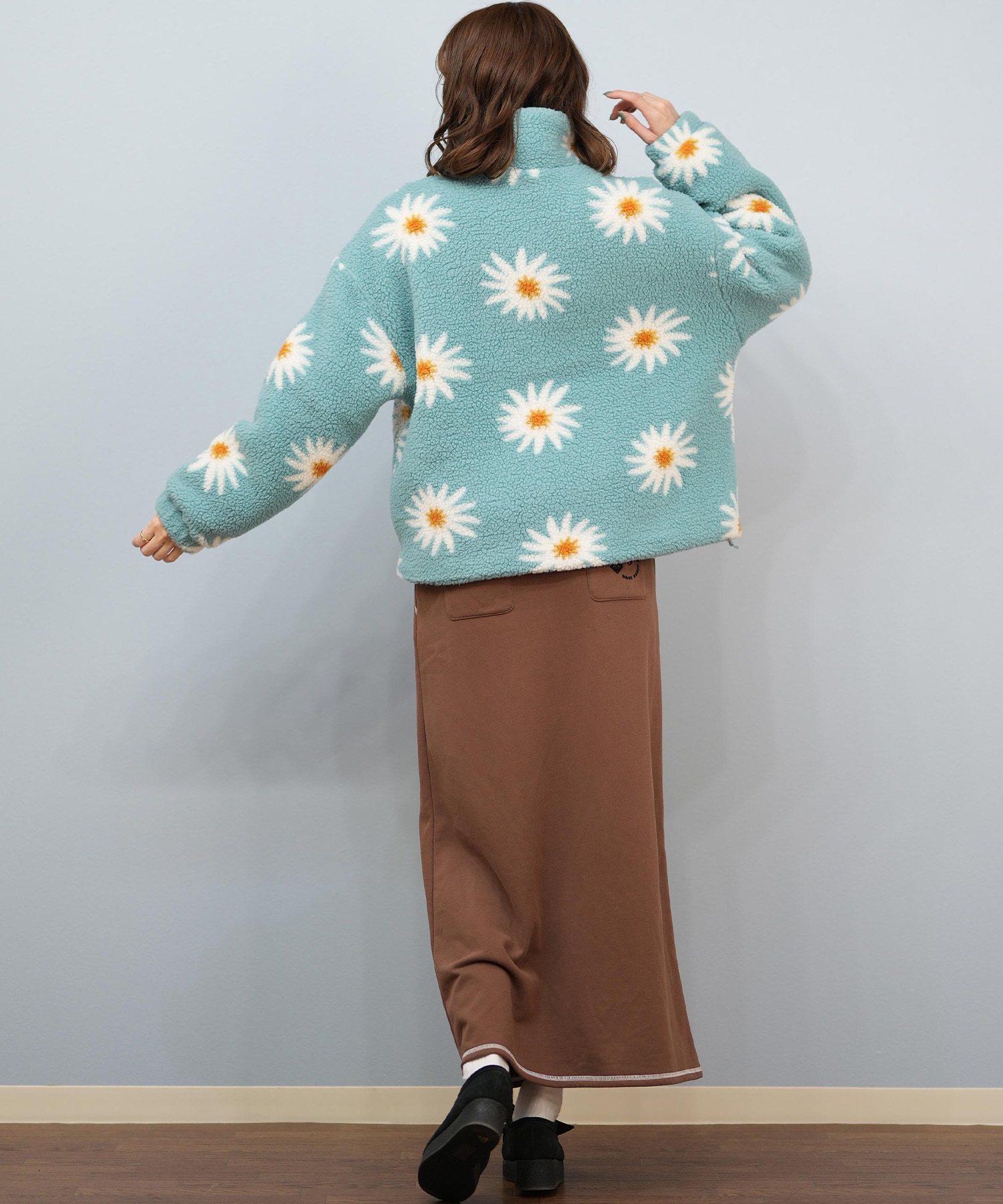 ROXY ロキシー ジャケット レディース ショート丈 ボア ロゴ RJK254025(BLU-M)