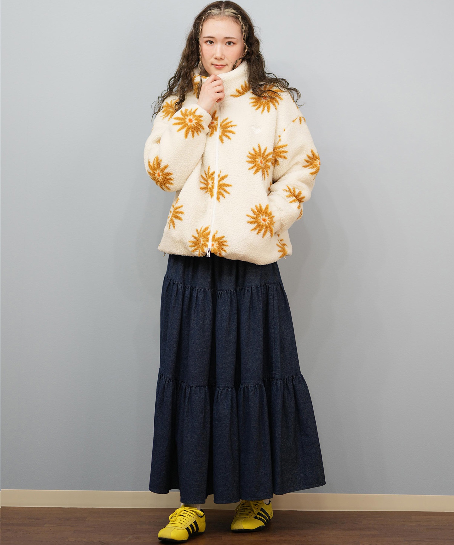 ROXY ロキシー ジャケット レディース ショート丈 ボア ロゴ RJK254025(BLU-M)