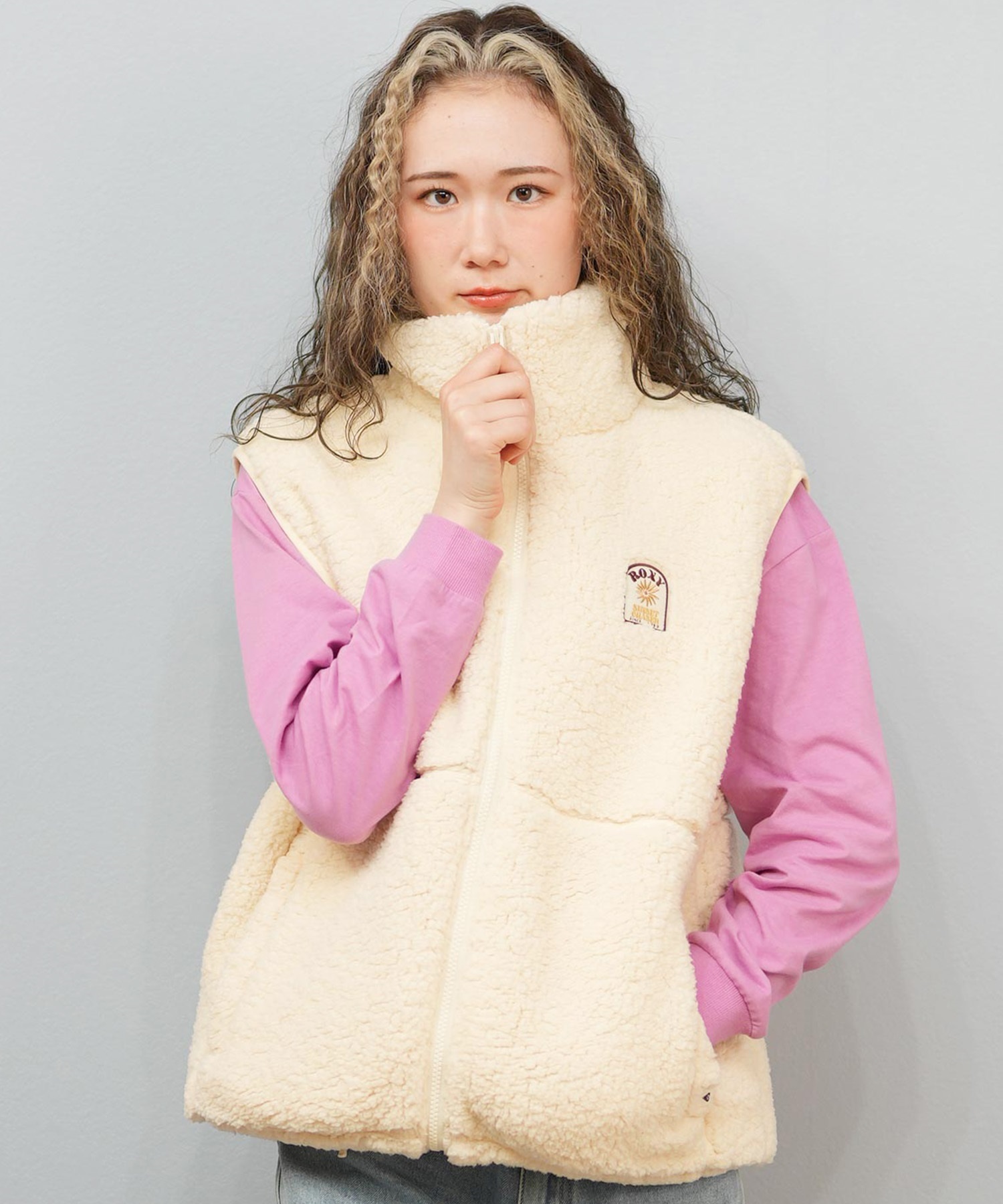 ROXY ロキシー ベスト レディース ボア 撥水 中綿 BELLIS BOA VEST
