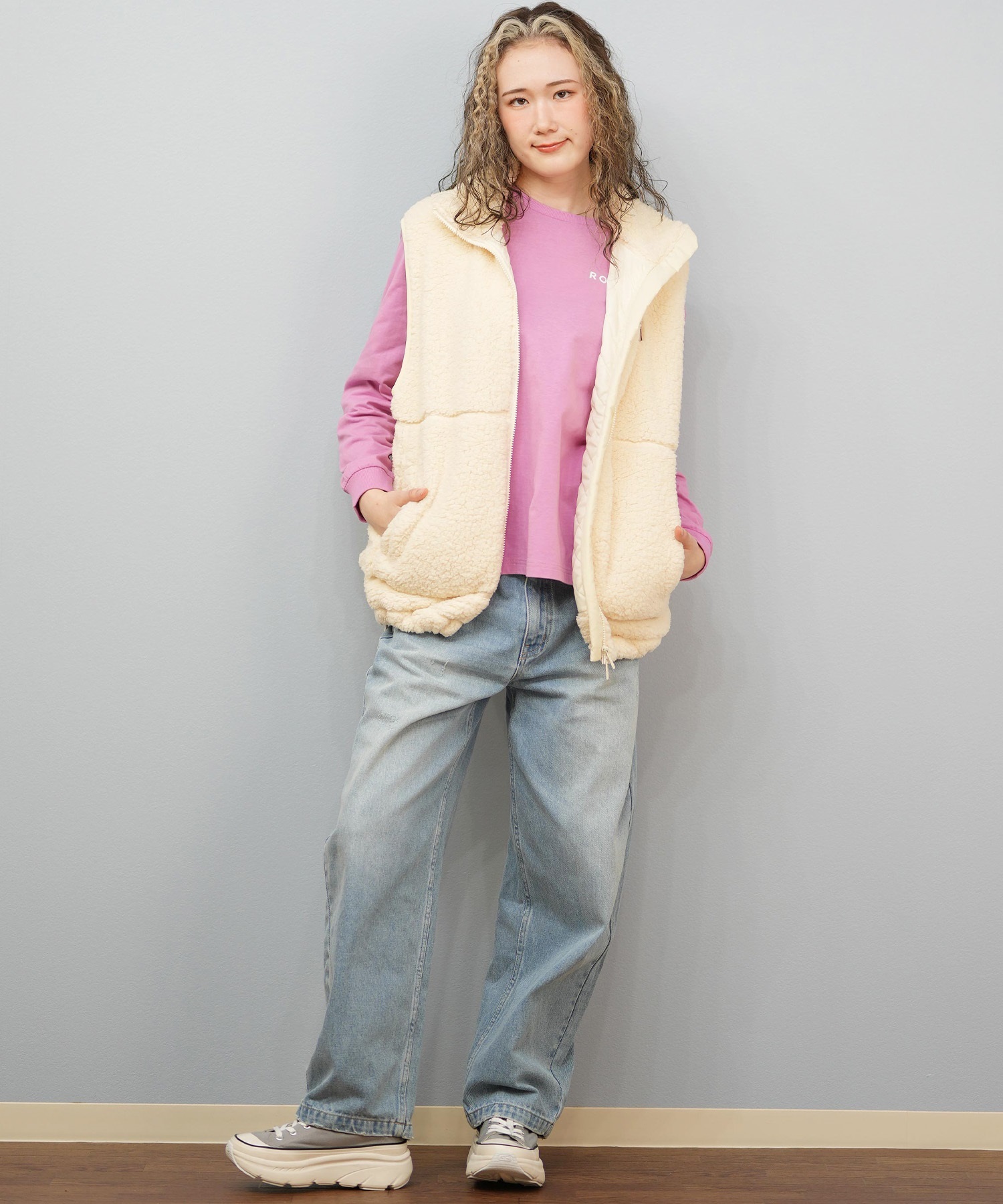ROXY ロキシー ベスト レディース ボア 撥水 中綿 BELLIS BOA VEST RJK254020(NAT-S)