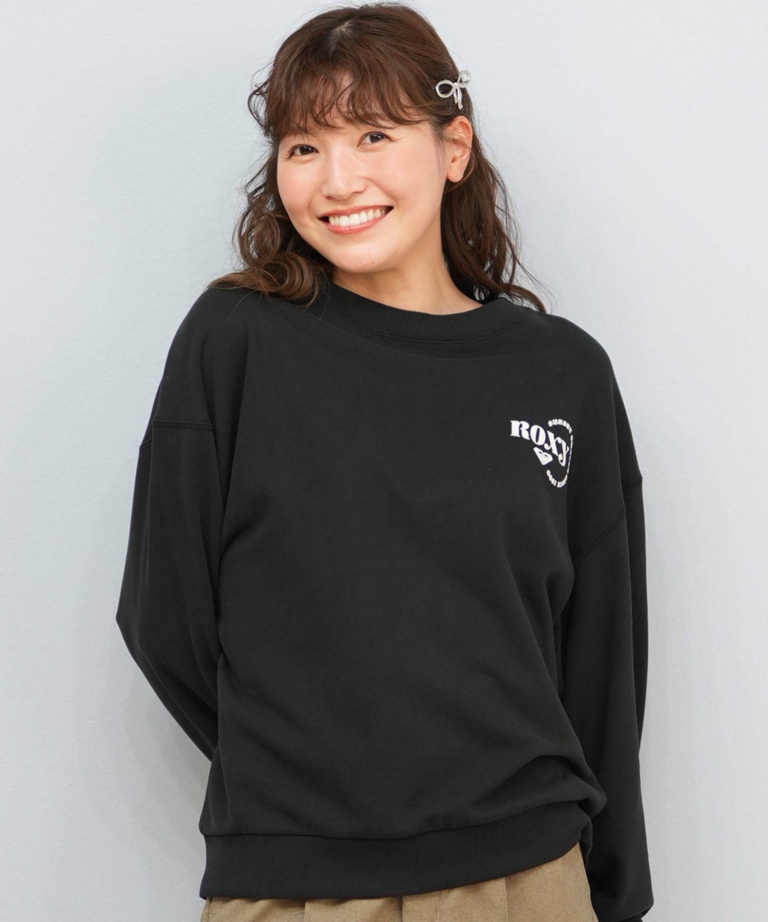 ROXY ロキシー トレーナー スウェット レディース ワンポイント シンプル JIVY PULL OVER RPO254028(BLK-M)