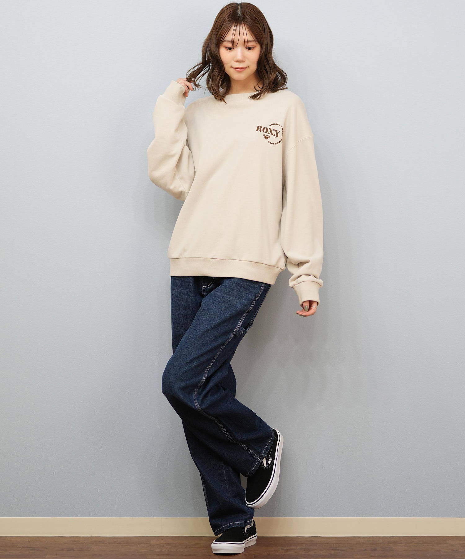 ROXY ロキシー トレーナー スウェット レディース ワンポイント シンプル JIVY PULL OVER RPO254028(BLK-M)