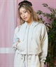 ROXY ロキシー パーカー ジップアップ レディース クロップド丈 バックプリント セットアップ対応 RZP251063(WHT-S)