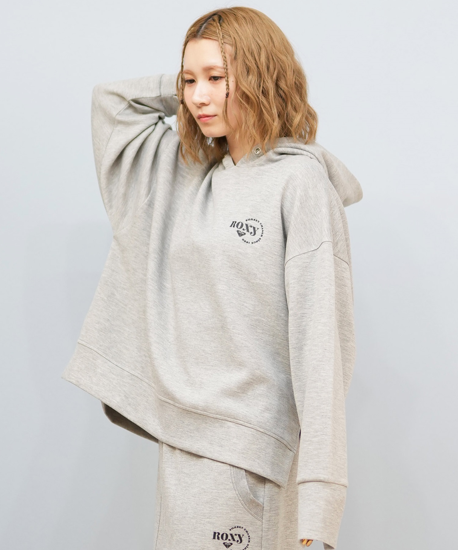 ROXY ロキシー プルオーバー パーカー レディース フーディー ロゴ ワンポイント オーバーサイズ セットアップ対応 RPO254610M(BLK-M)