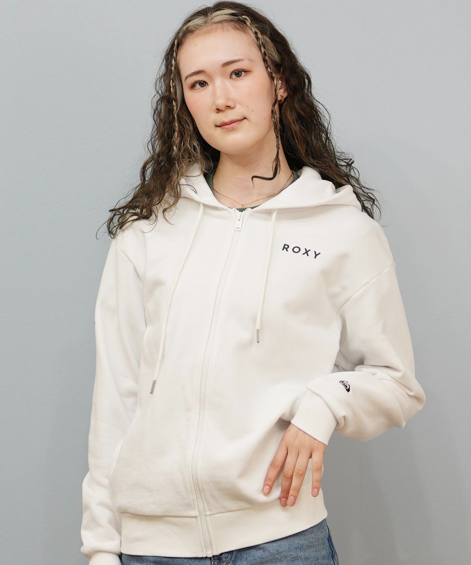 ROXY ロキシー ジップアップ パーカー レディース バックプリント ロゴ HISTORICAL LOGO ZIP HOODIE RZP254027(BLK-M)