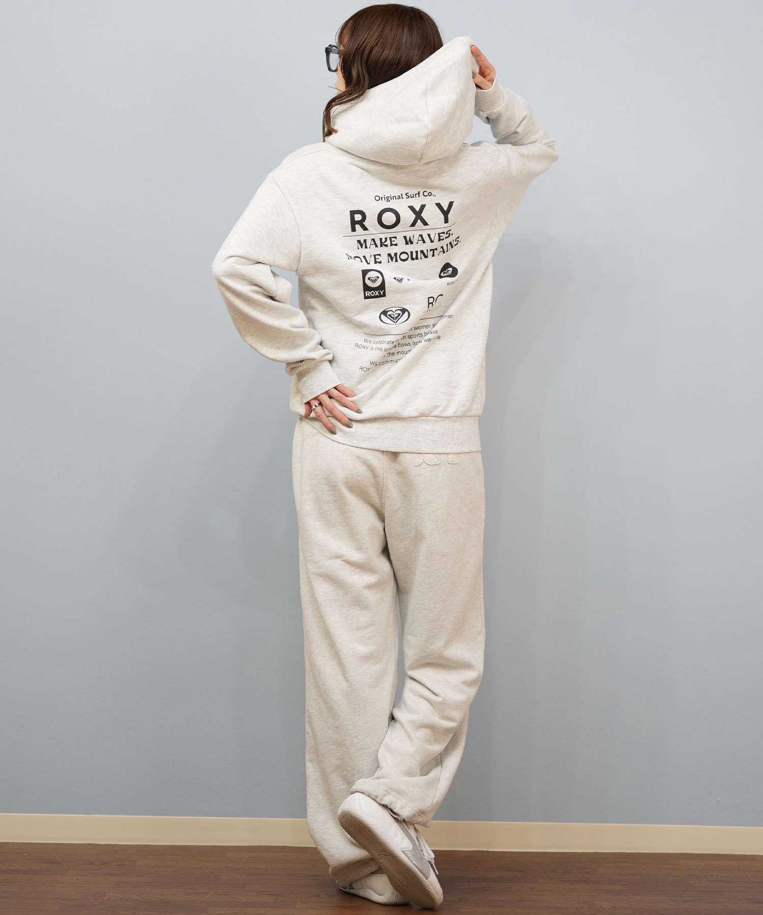 ROXY ロキシー ジップアップ パーカー レディース バックプリント ロゴ HISTORICAL LOGO ZIP HOODIE RZP254027(BLK-M)