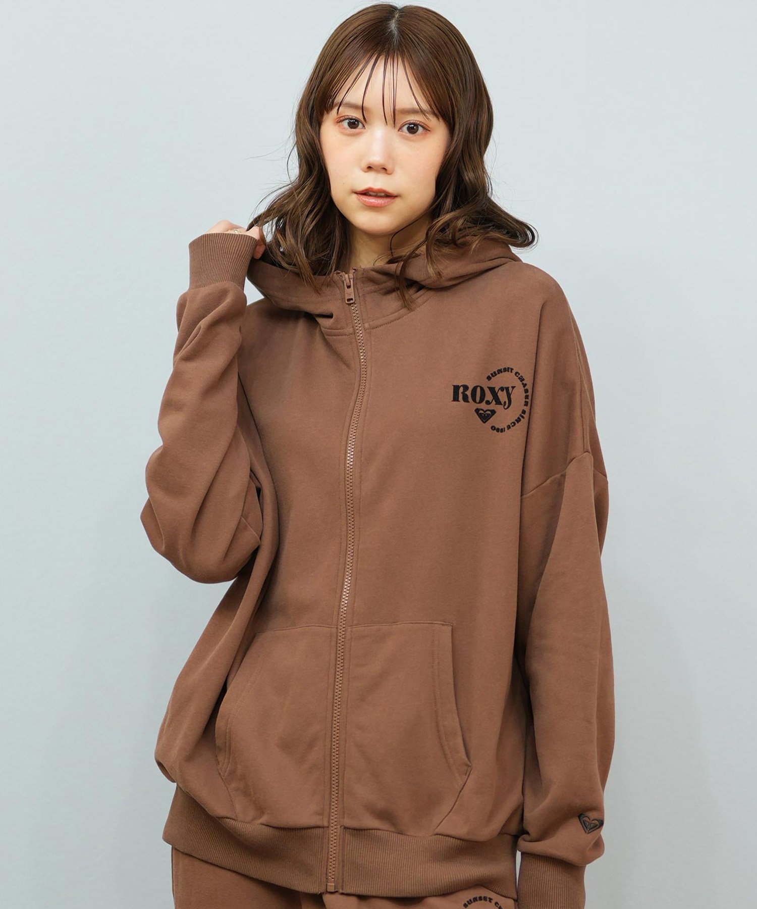 ROXY ロキシー ジップアップ パーカー レディース ロゴ シンプル JIVY ZIP HOODIE RZP254029(BLK-M)