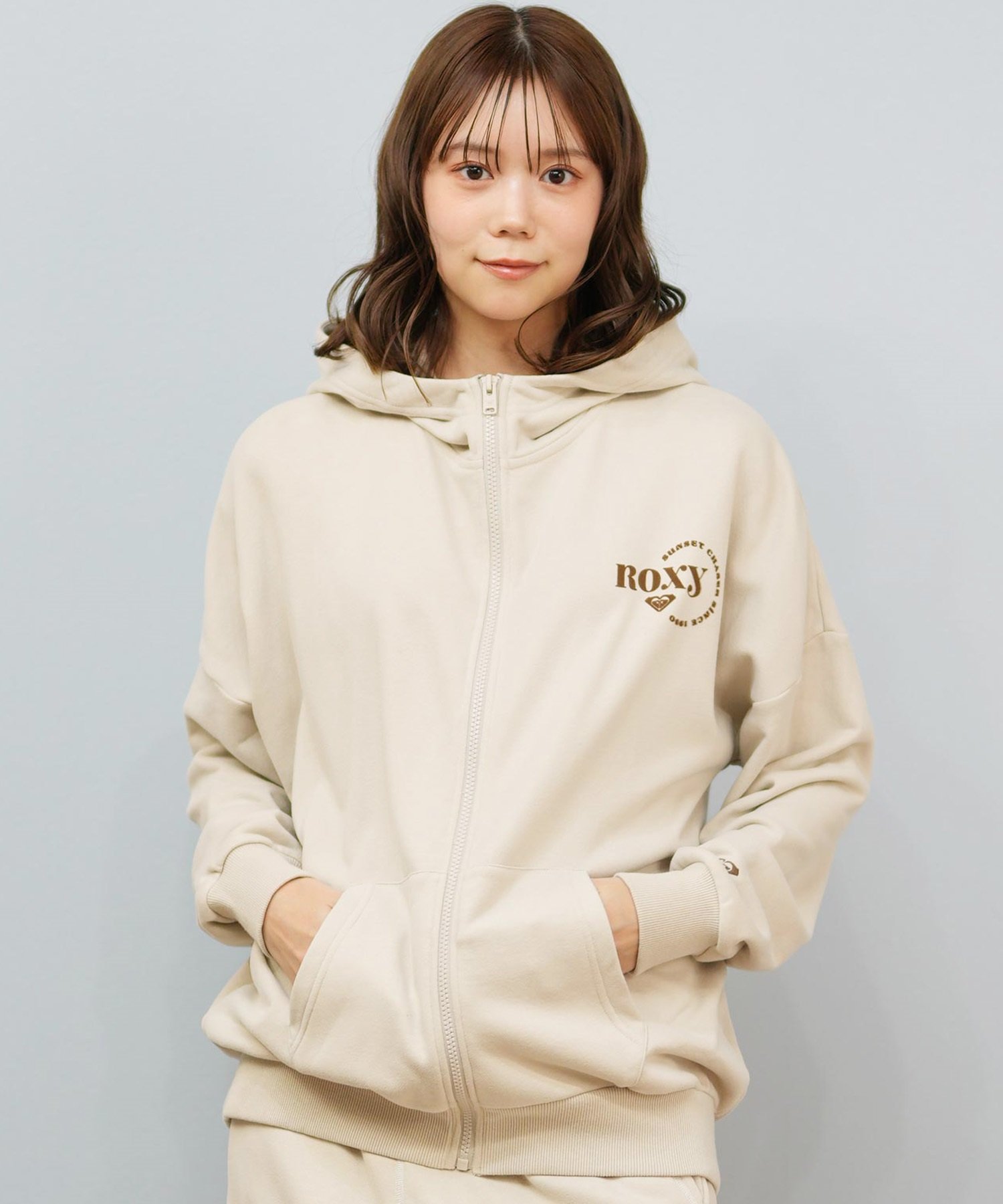 ROXY ロキシー ジップアップ パーカー レディース ロゴ シンプル JIVY ZIP HOODIE RZP254029(BLK-M)
