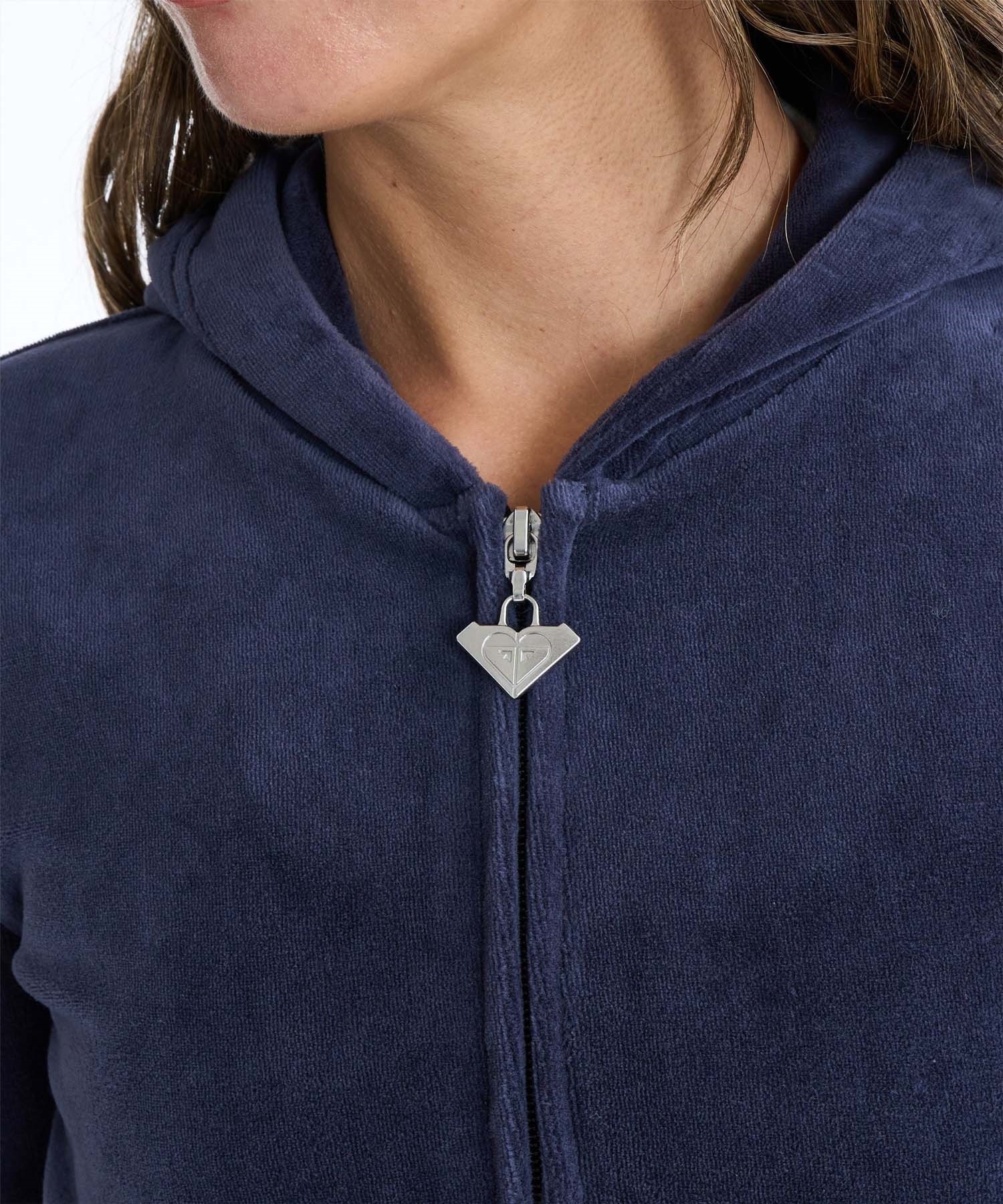 ROXY ロキシー × MANA ジップアップ パーカー レディース ベロア ショート丈 セットアップ対応 ROXY CRUISERS RZP254617T(NVY-M)