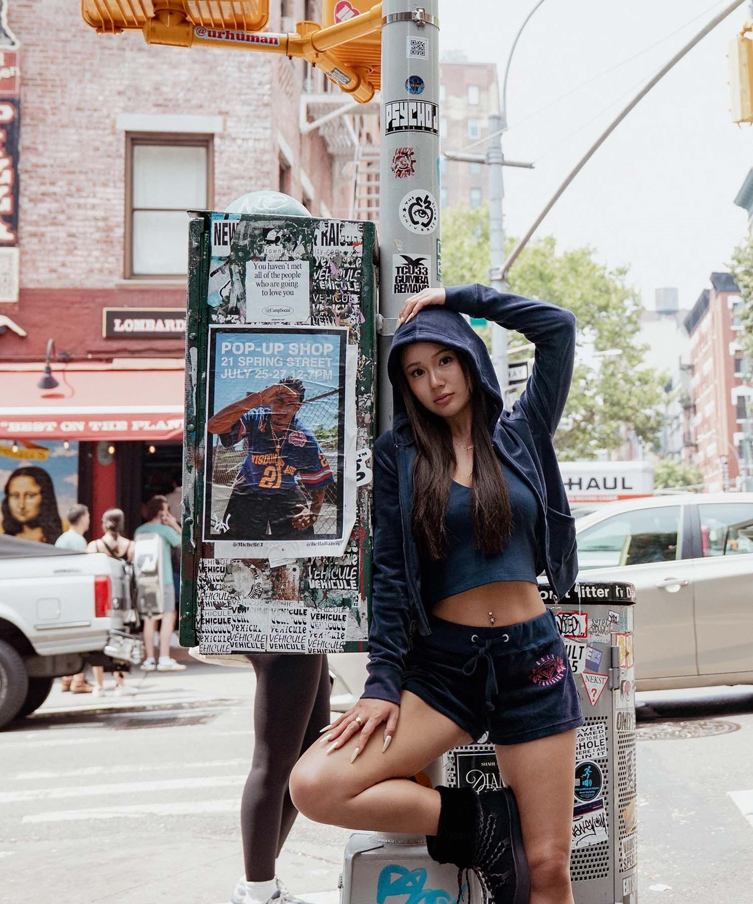 ROXY ロキシー × MANA ジップアップ パーカー レディース ベロア ショート丈 セットアップ対応 ROXY CRUISERS RZP254617T(NVY-M)