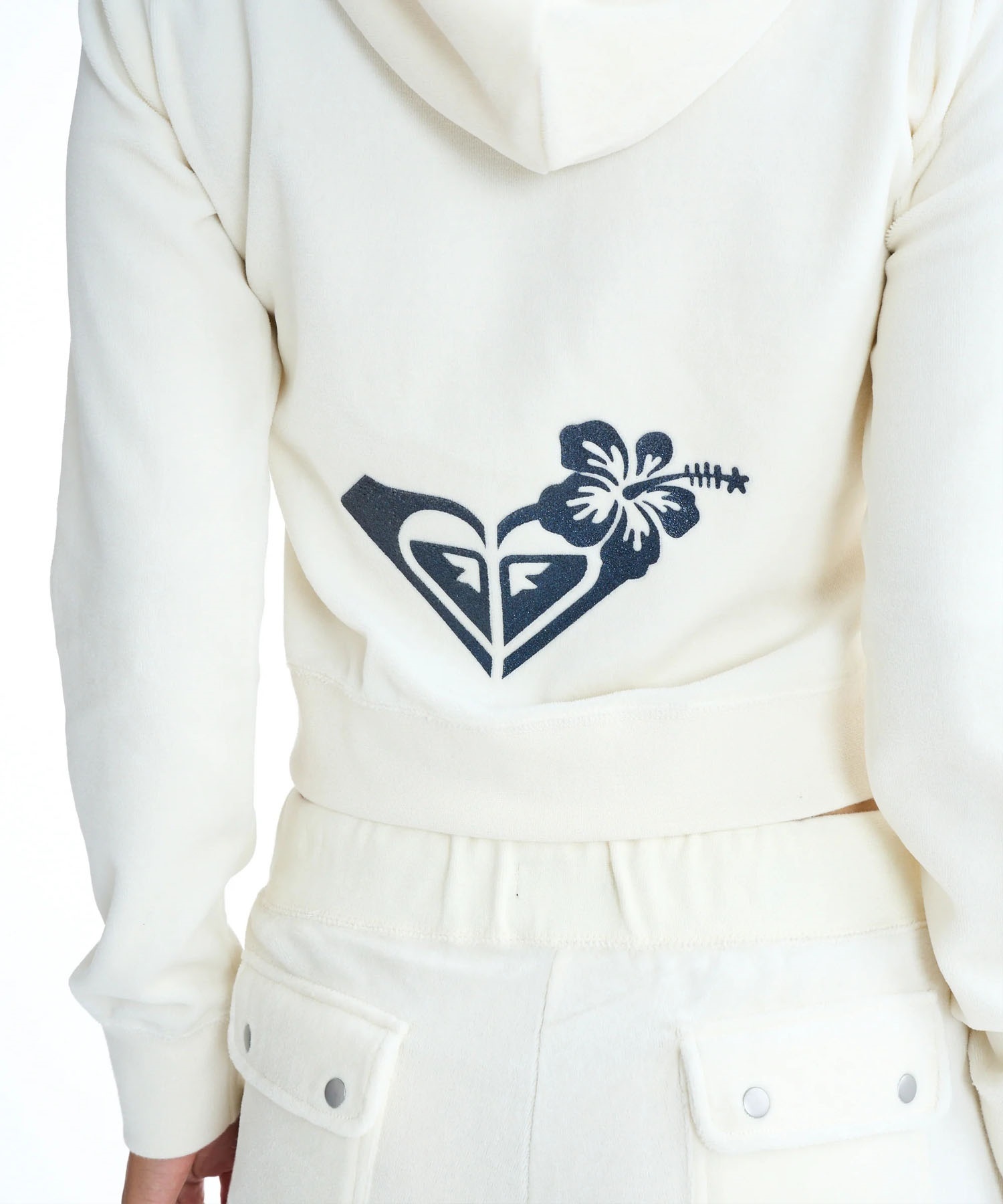 ROXY ロキシー × MANA ジップアップ パーカー レディース ベロア ショート丈 セットアップ対応 ROXY CRUISERS RZP254617T(NVY-M)