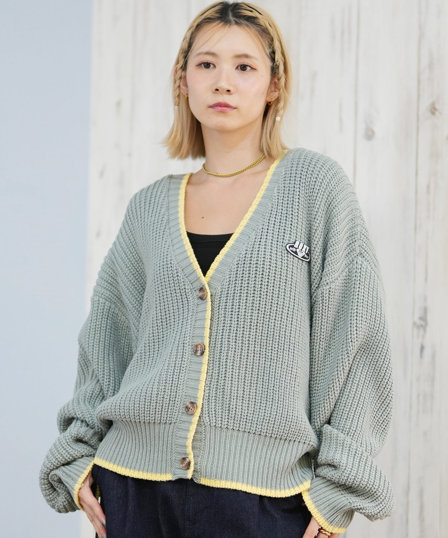 ROXY ロキシー ニット セーター カーディガン レディース クロップド丈 ショート丈 シンプル RSR254006(BLK-M)