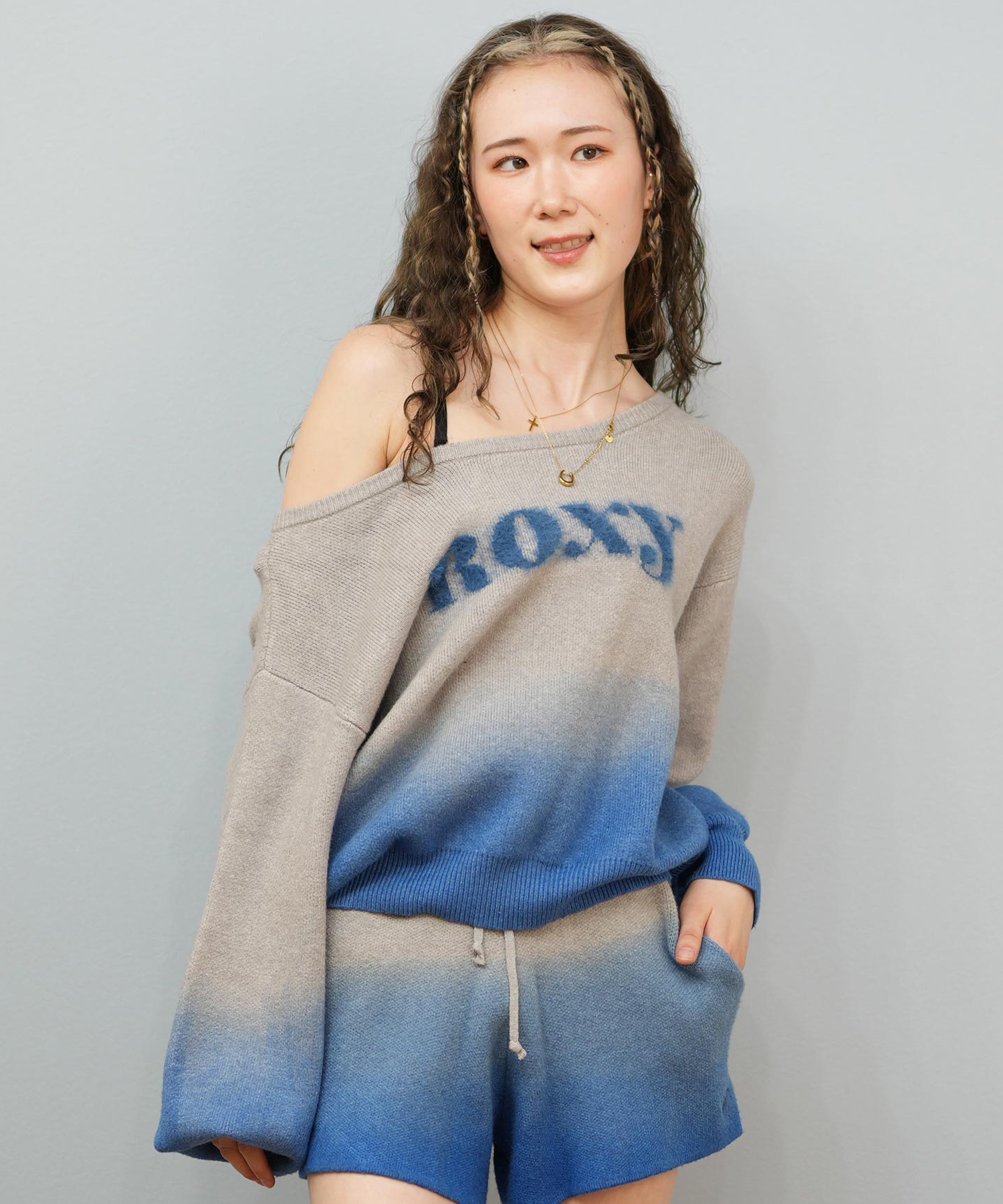 ROXY ロキシー ニット セーター レディース オフショルダー