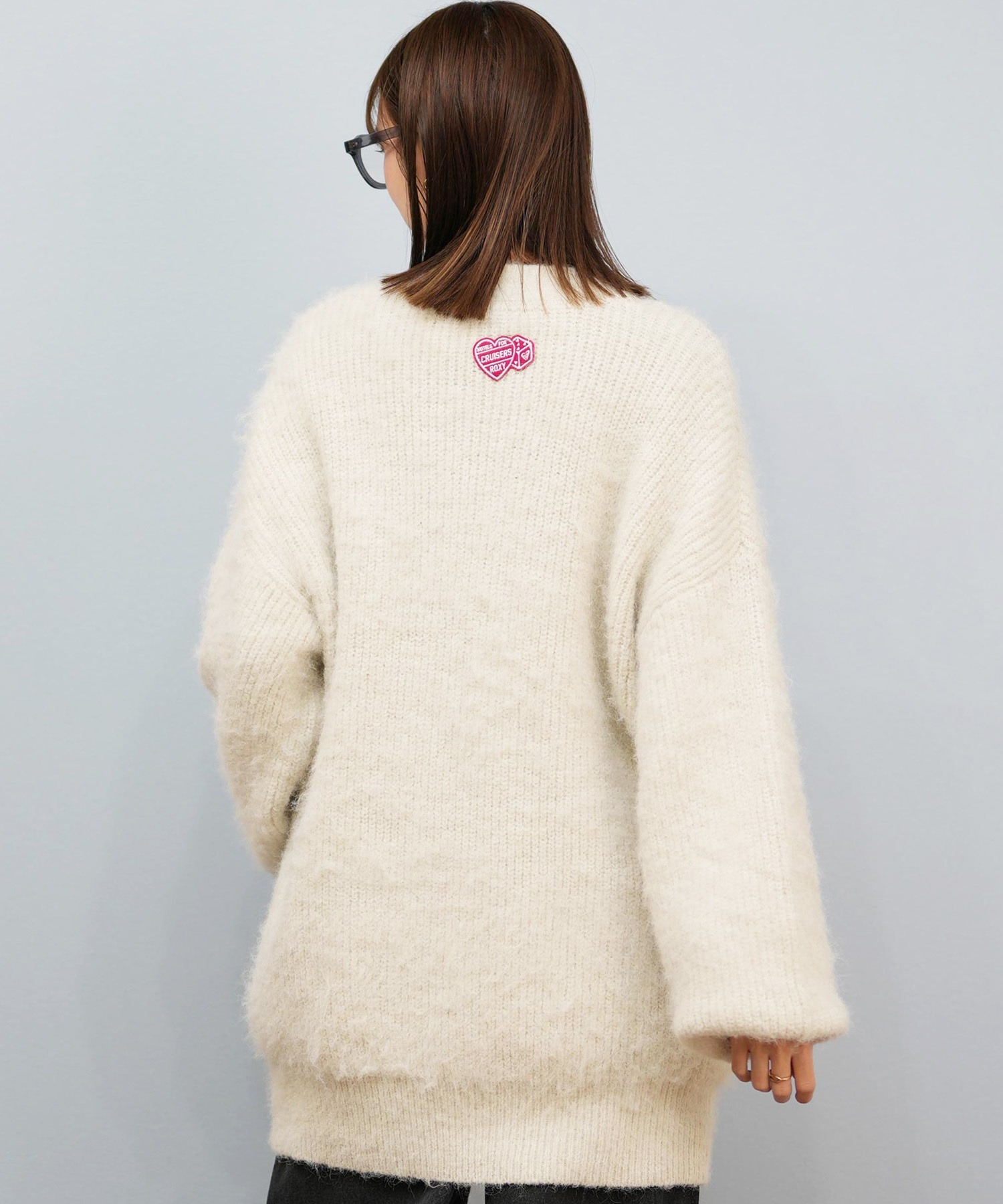 ROXY ロキシー ニット セーター カーディガン レディース ロング シンプル ロゴ MY HEART ウィメンズ カーディガン RSR254602T(BLK-M)