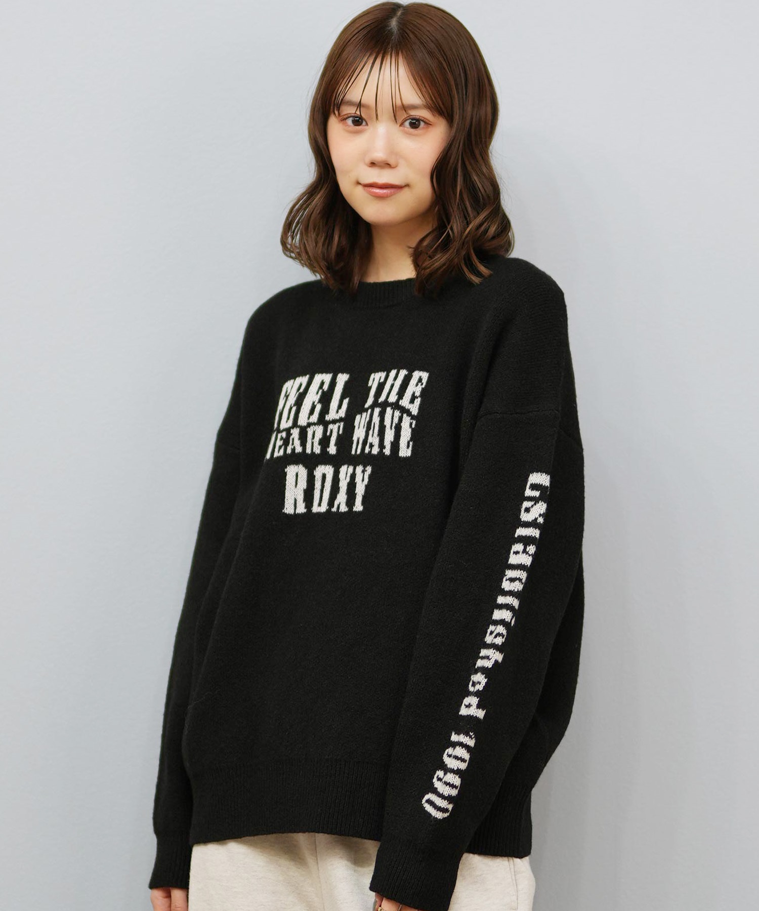 ROXY ロキシー ニット セーター レディース ロゴ FEEL THE HEART WAVE
