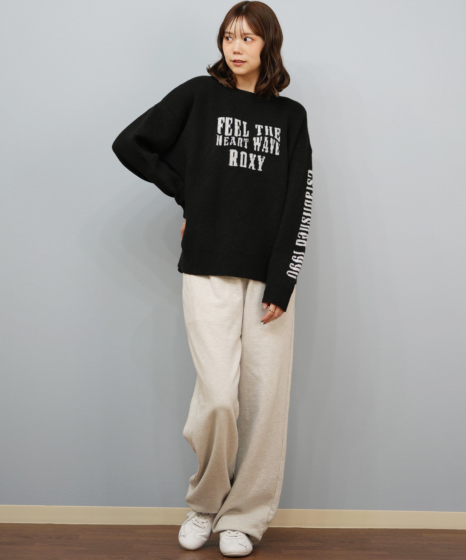 ROXY ロキシー ニット セーター レディース ロゴ FEEL THE HEART WAVE
