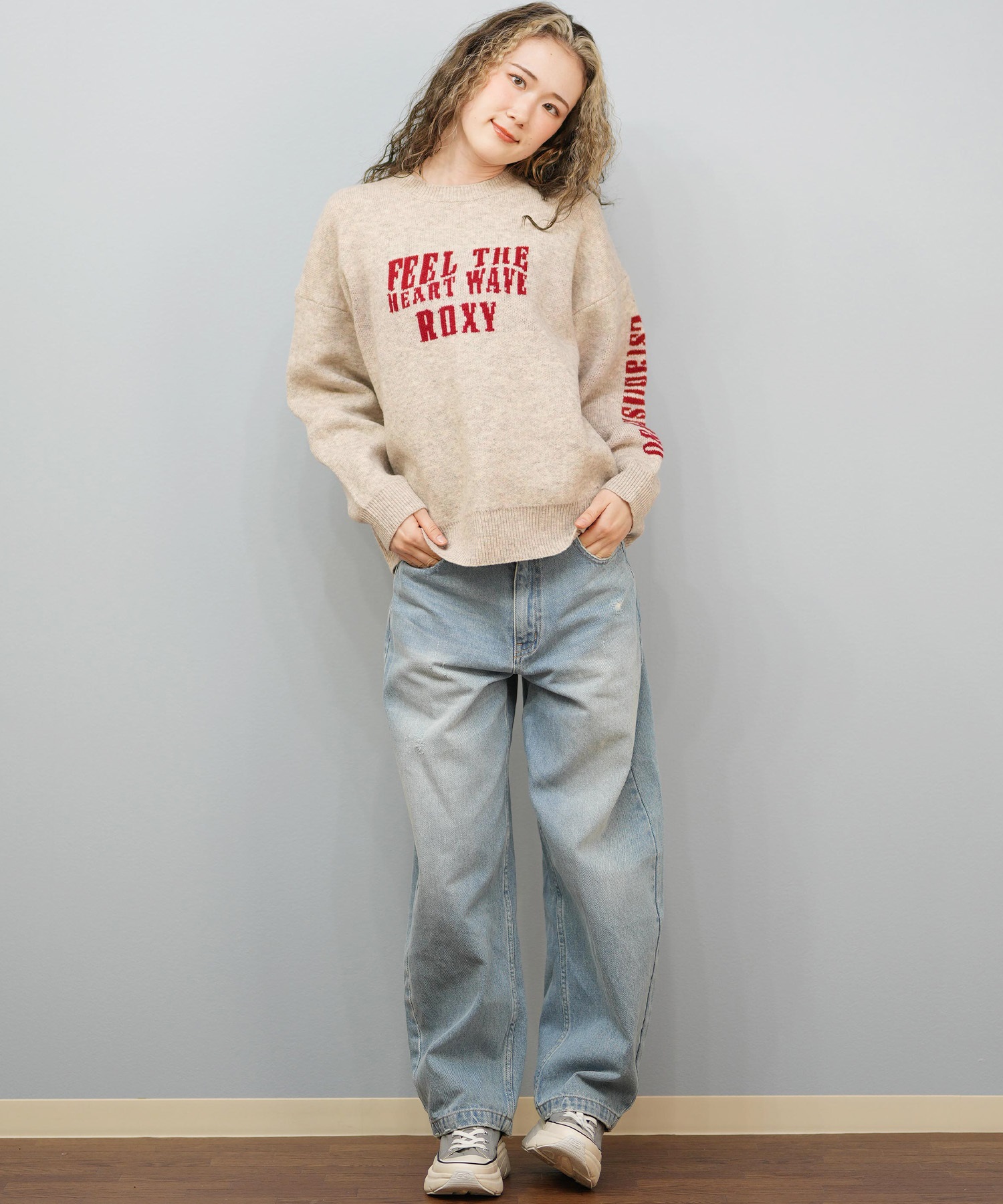 ROXY ロキシー ニット セーター レディース ロゴ FEEL THE HEART WAVE