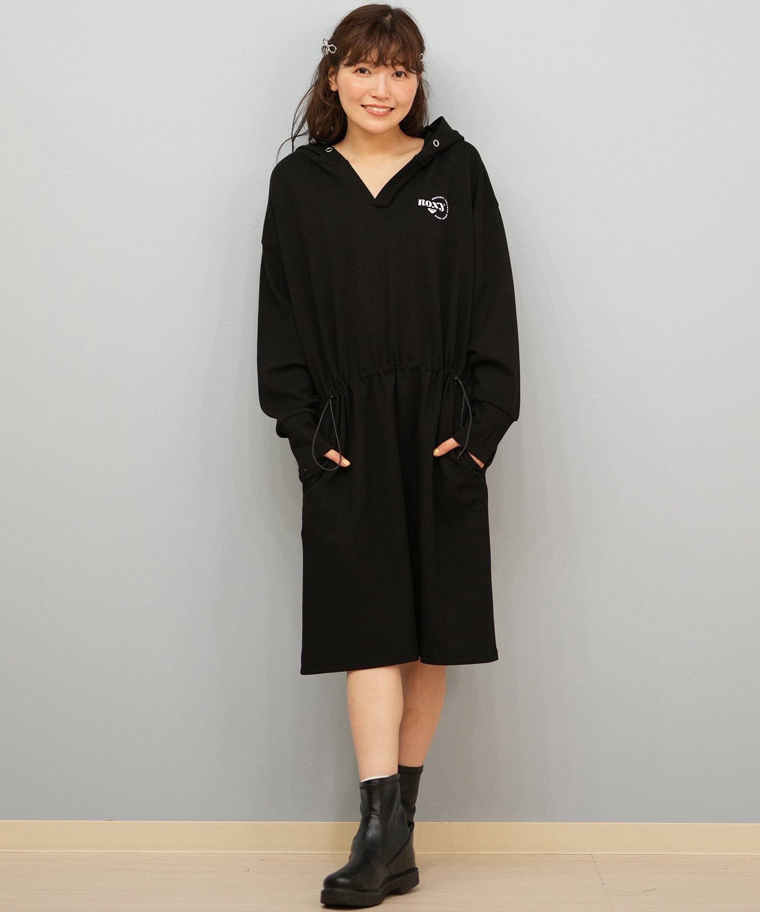 ROXY ロキシー ワンピース レディース シンプル ロゴ フーディー