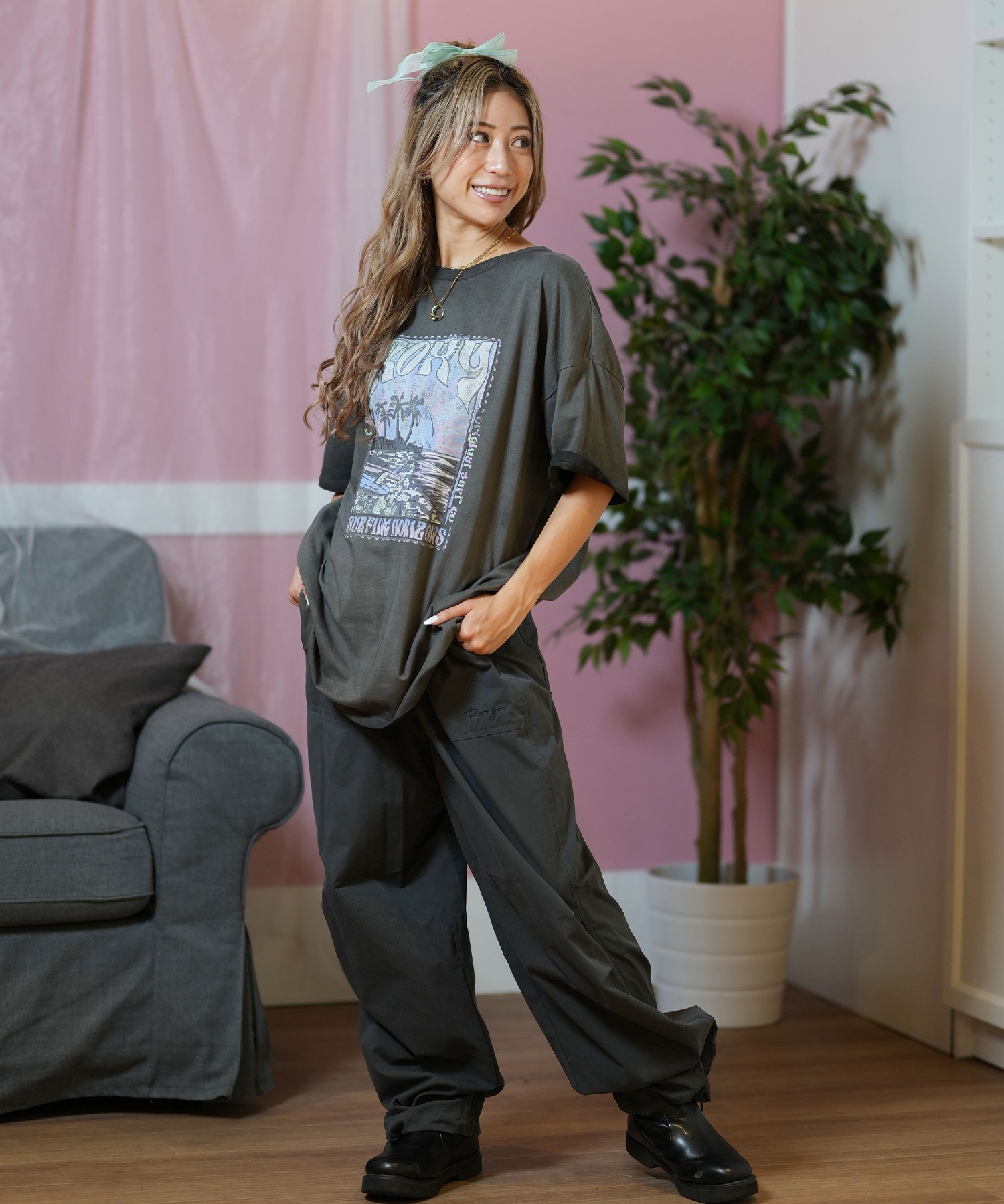 ROXY ロキシー レディース 半袖 Tシャツ ビッグシルエットTシャツ