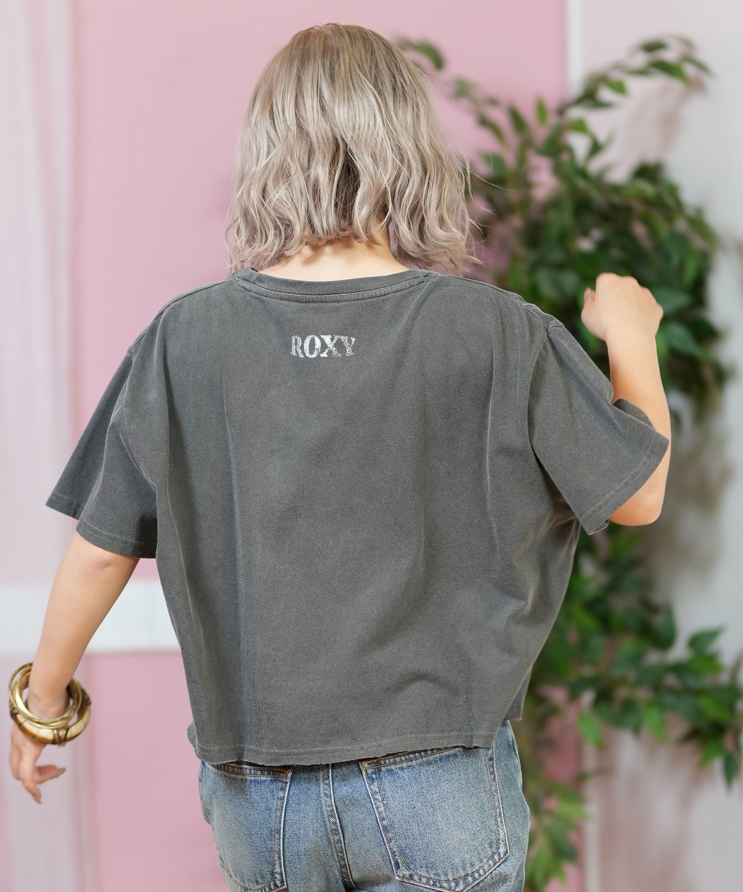 ROXY ロキシー 半袖 Tシャツ レディース フロントプリント クロップド丈 RST251651M(BBL-M)