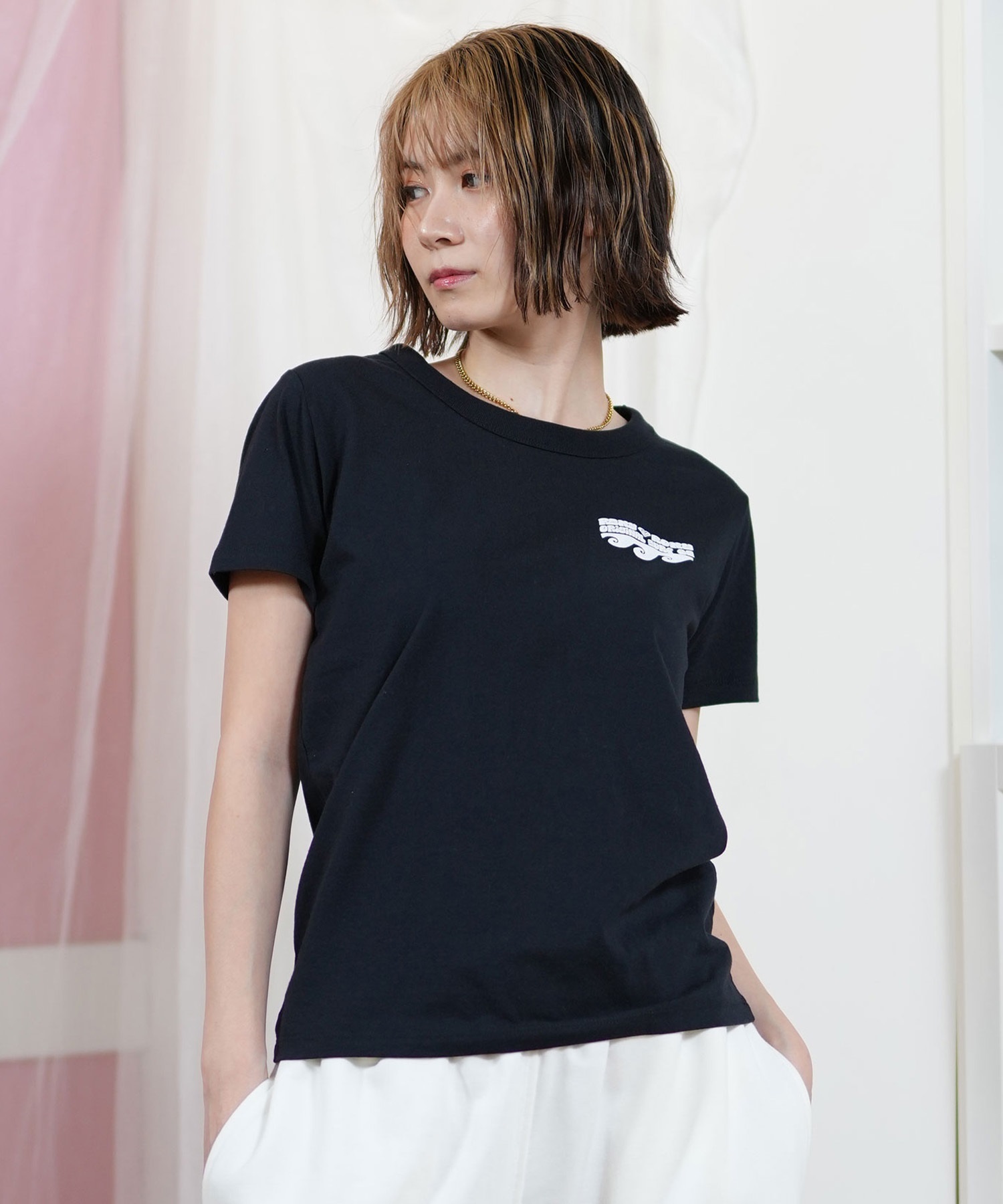 ロキシー　ブラック　レディース　M ROXY ロキシー レディース 半袖 Tシャツ ロゴTシャツ RST251647M