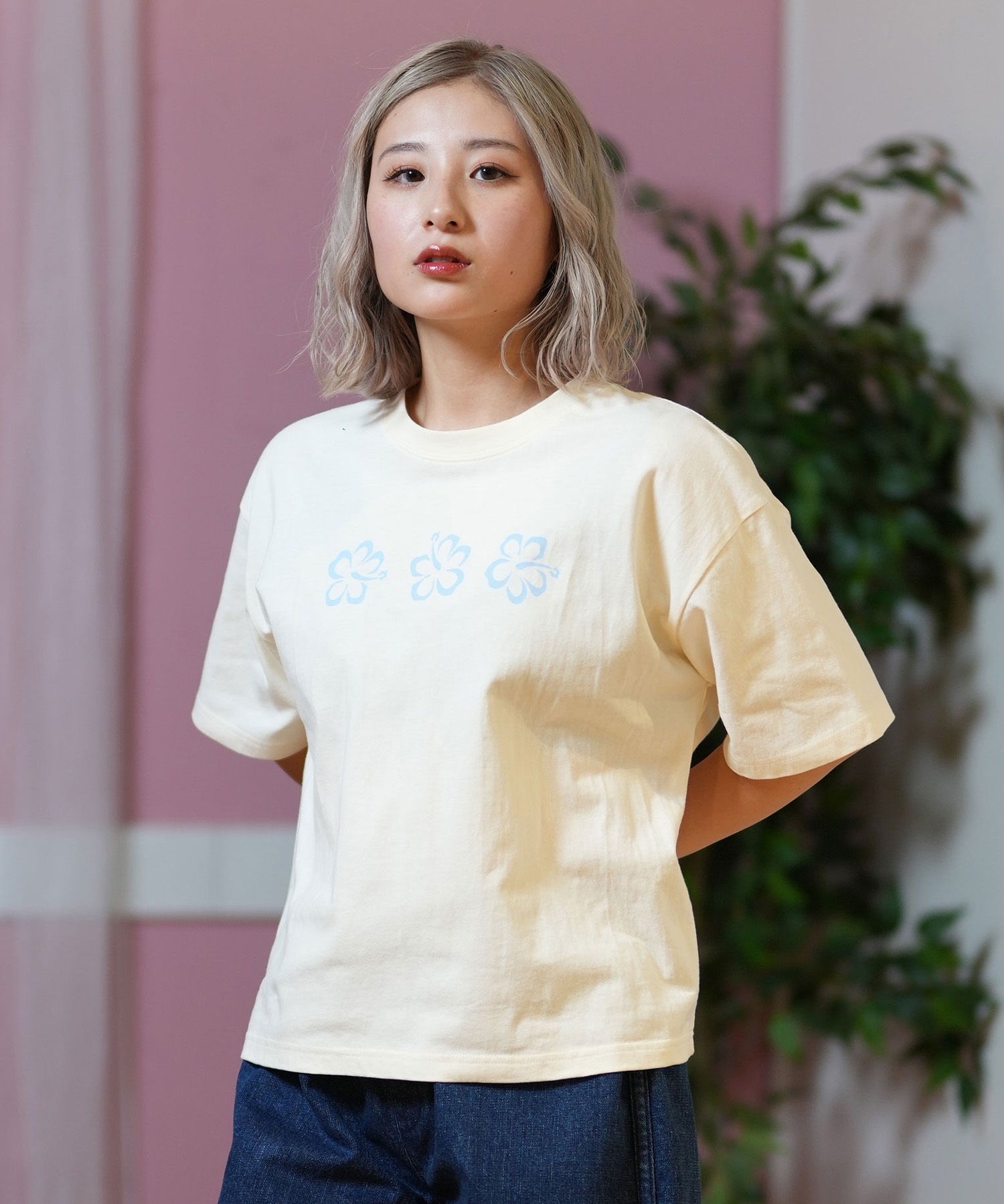 ROXY ロキシー 半袖 Tシャツ レディース バックプリント レトロデザイン ゆったりシルエット RST252042(NAT-M)