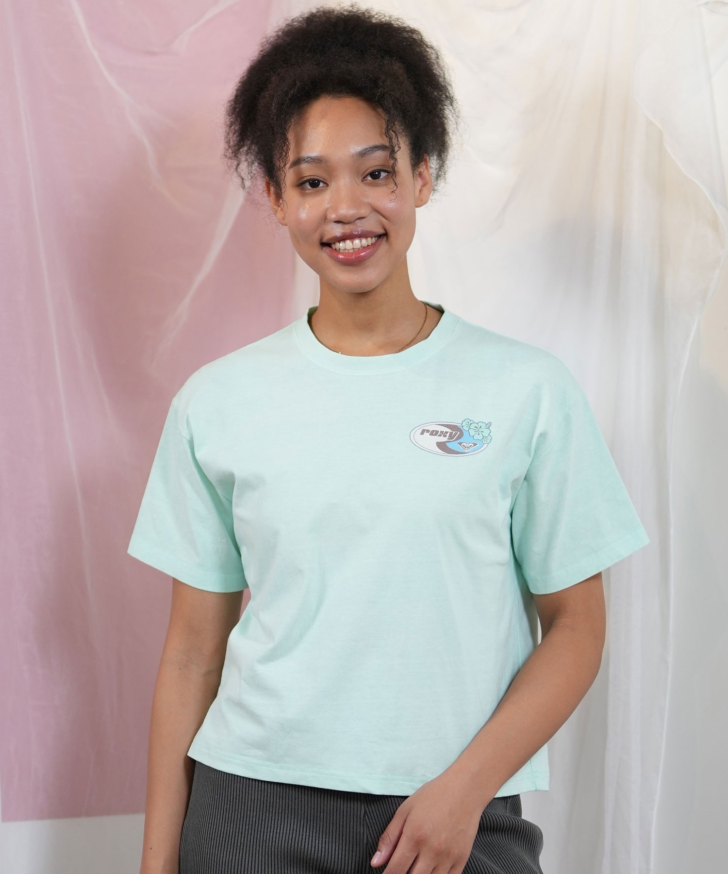 ROXY ロキシー 半袖 Tシャツ レディース バックプリント レトロデザイン ゆったりシルエット RST252042(NAT-M)