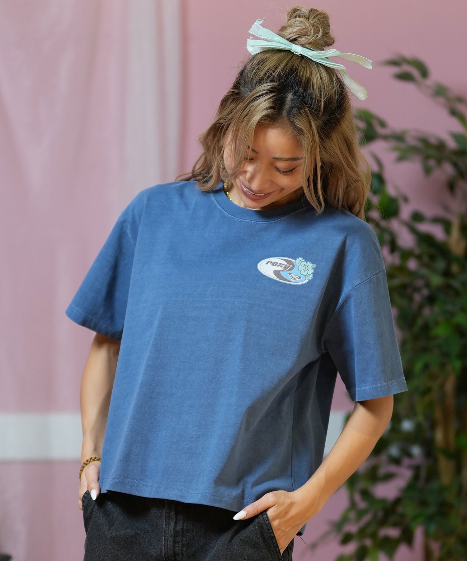 ROXY ロキシー 半袖 Tシャツ レディース バックプリント レトロデザイン ゆったりシルエット RST252042(NAT-M)