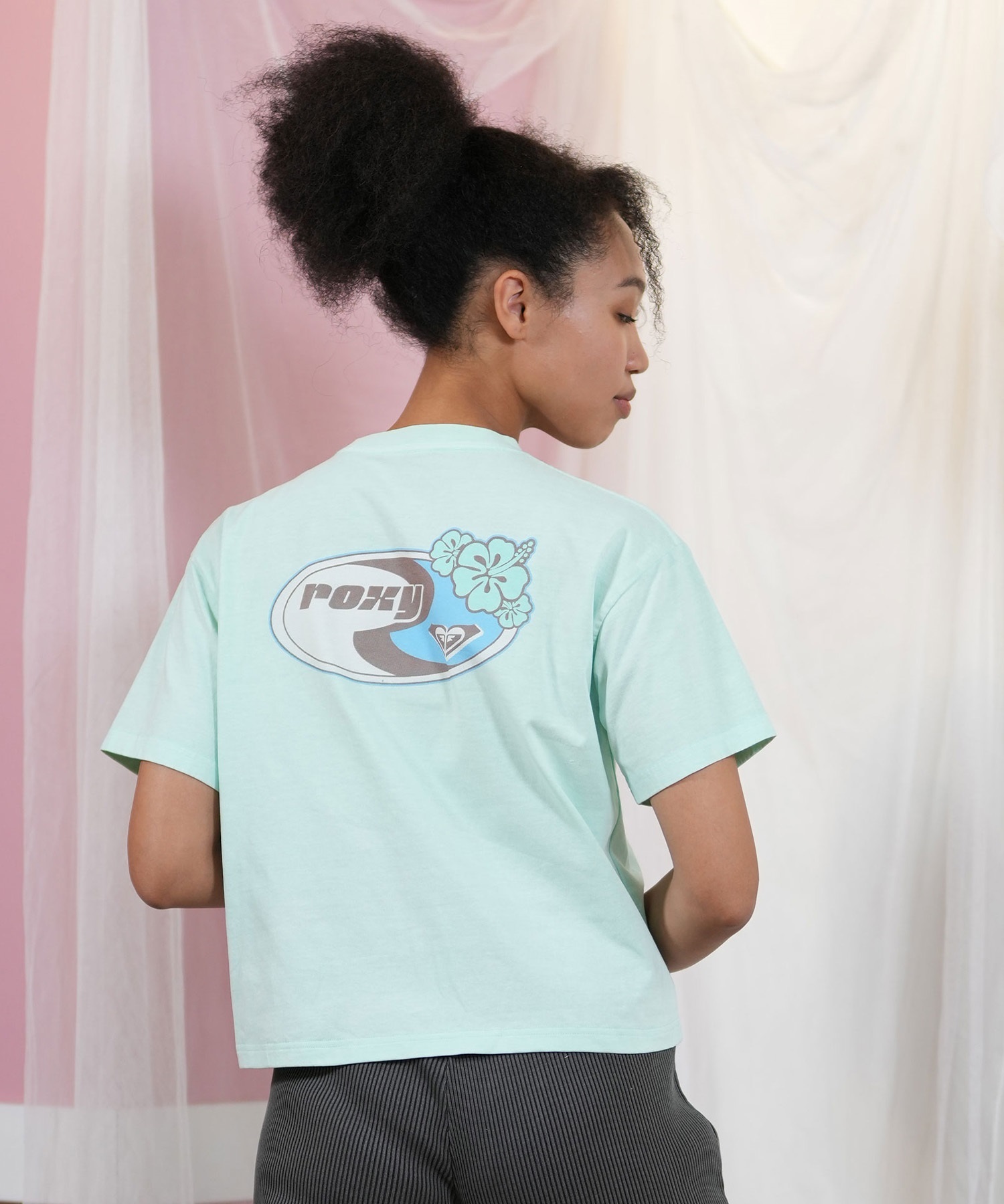 ROXY ロキシー 半袖 Tシャツ レディース バックプリント レトロデザイン ゆったりシルエット RST252042(NAT-M)