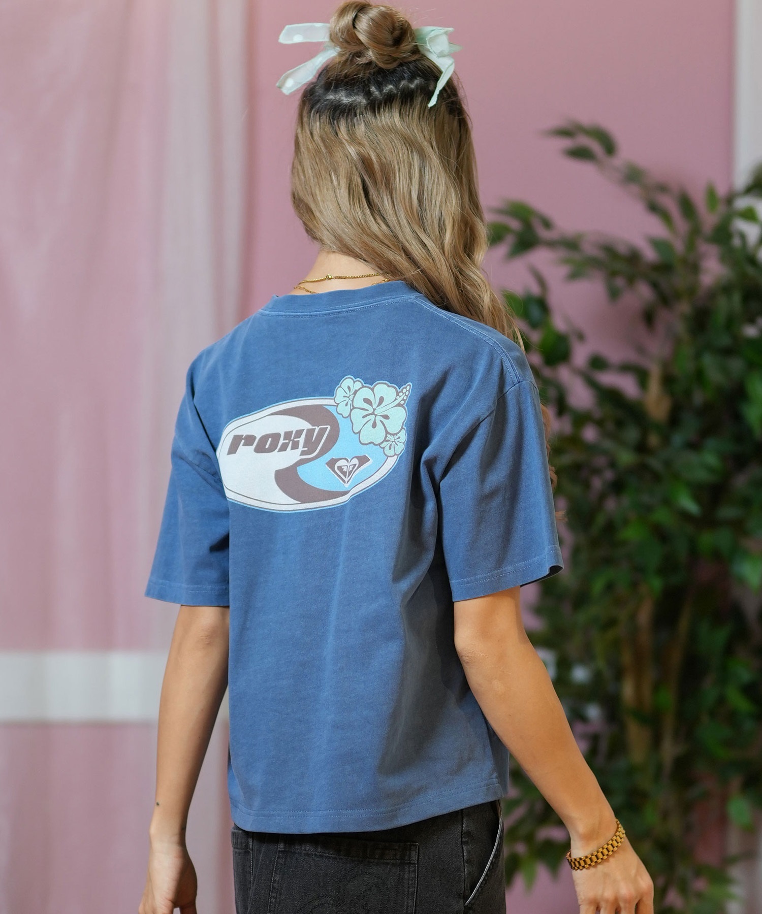 ROXY ロキシー 半袖 Tシャツ レディース バックプリント レトロデザイン ゆったりシルエット RST252042(NAT-M)