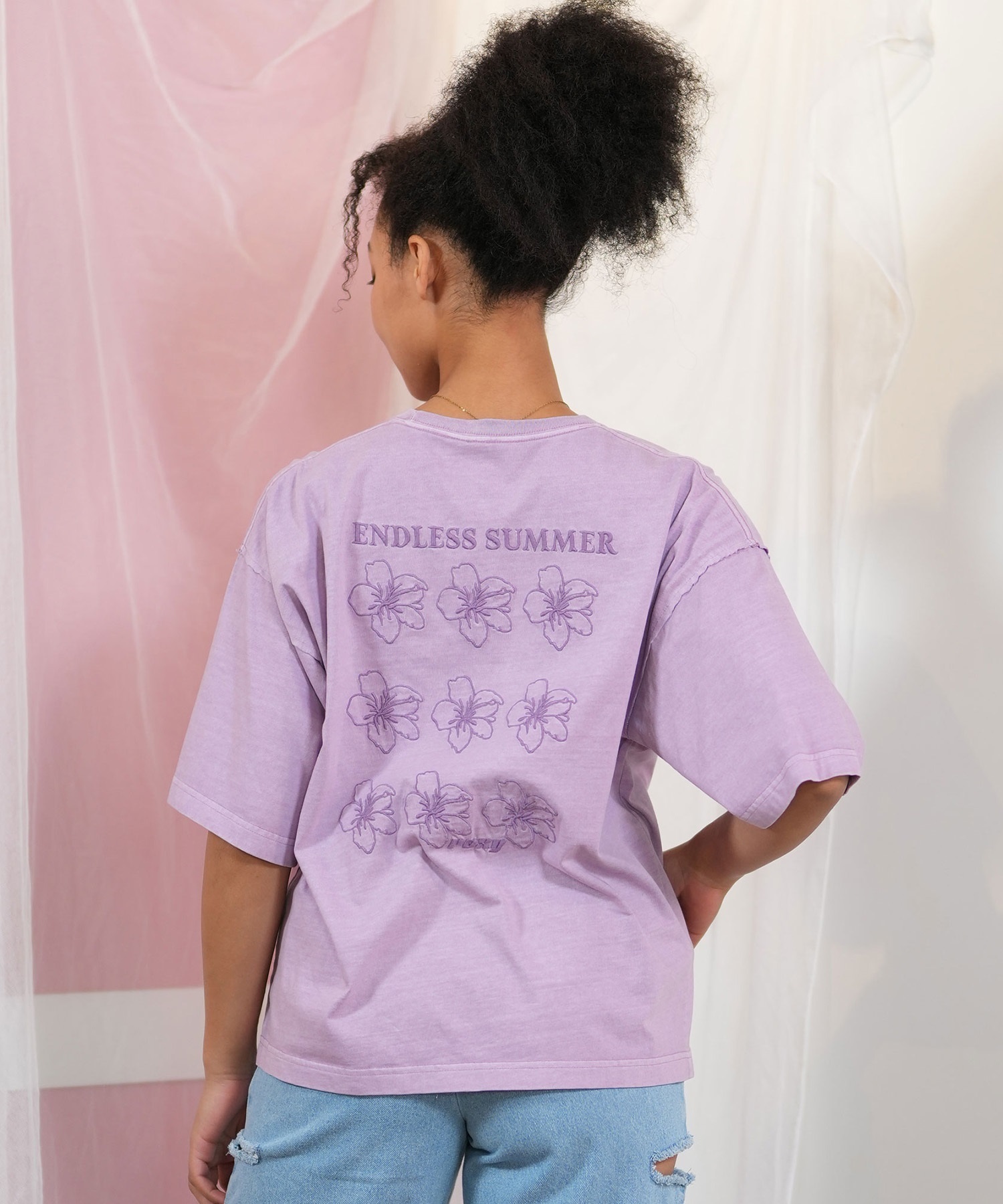 ROXY ロキシー 半袖 Tシャツ レディース バックデザイン オーバーサイズ ONE MORE RST252046(BBK-M)