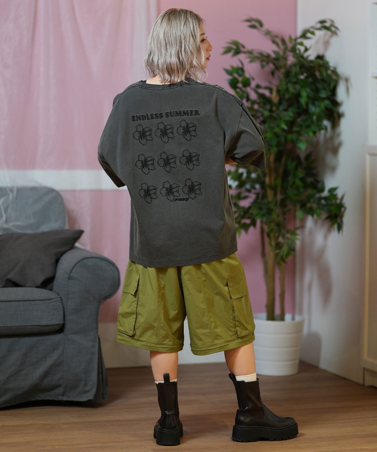 ROXY ロキシー 半袖 Tシャツ レディース バックデザイン オーバーサイズ ONE MORE RST252046(BBK-M)