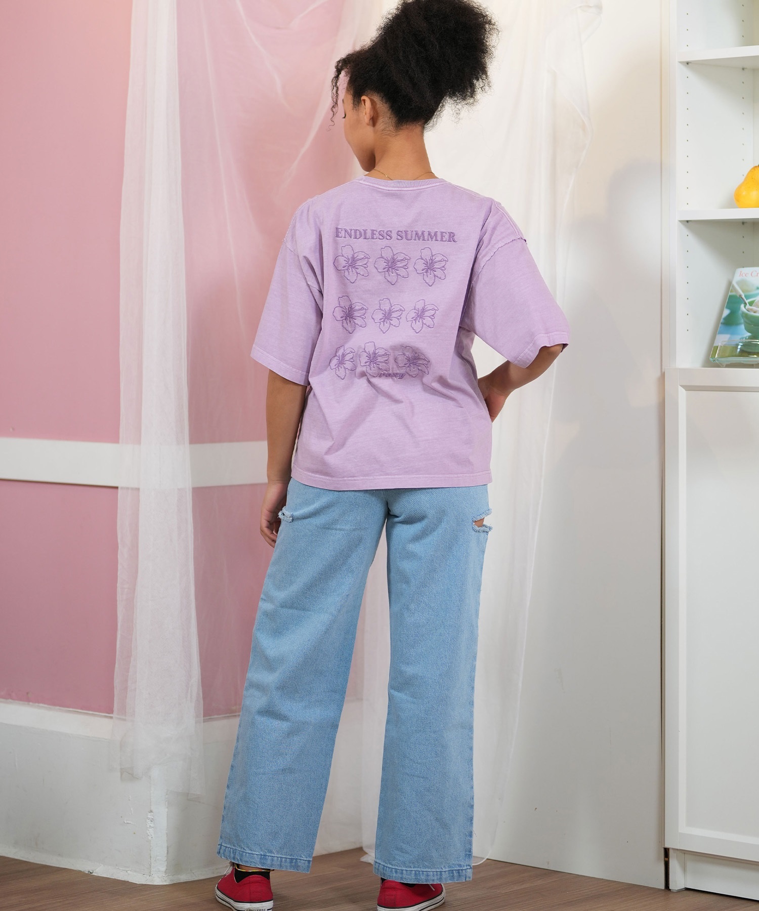 ROXY ロキシー 半袖 Tシャツ レディース バックデザイン オーバーサイズ ONE MORE RST252046(BBK-M)