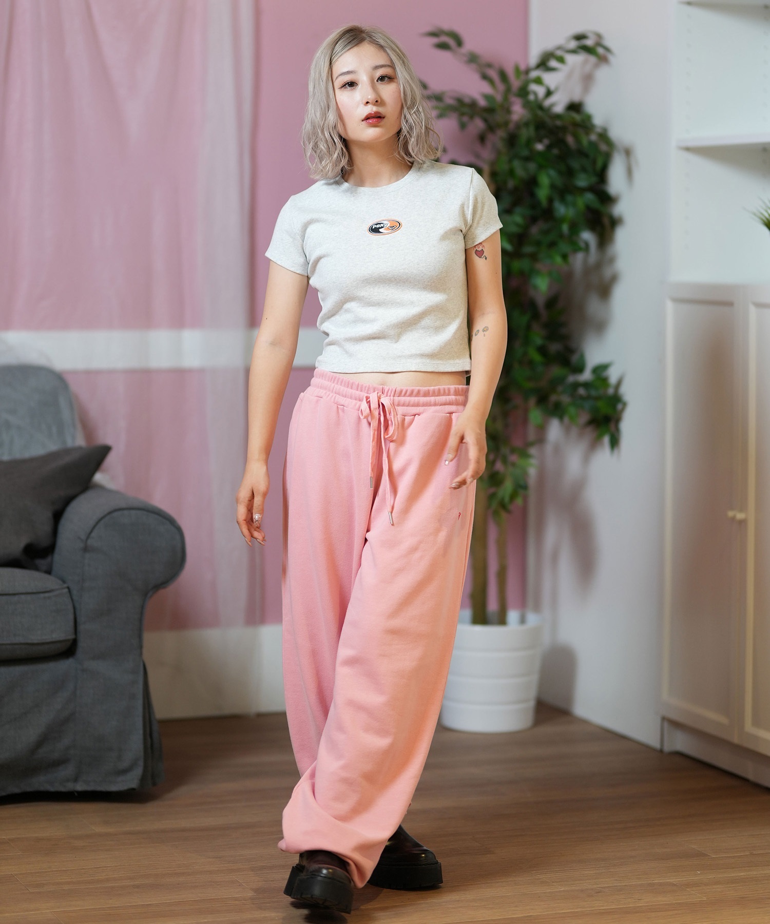 ROXY ロキシー 半袖 Tシャツ レディース クロップド丈 ショート丈 RST252058(WHT-M)