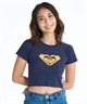 ROXY ロキシー × NANAHA 半袖 Tシャツ レディース ロゴ クロップド丈 ショート丈 ROXY CRUISERS RST252604T(BBK-M)