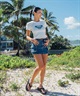 ROXY ロキシー × NANAHA 半袖 Tシャツ レディース ロゴ クロップド丈 ショート丈 ROXY CRUISERS RST252604T(BBK-M)