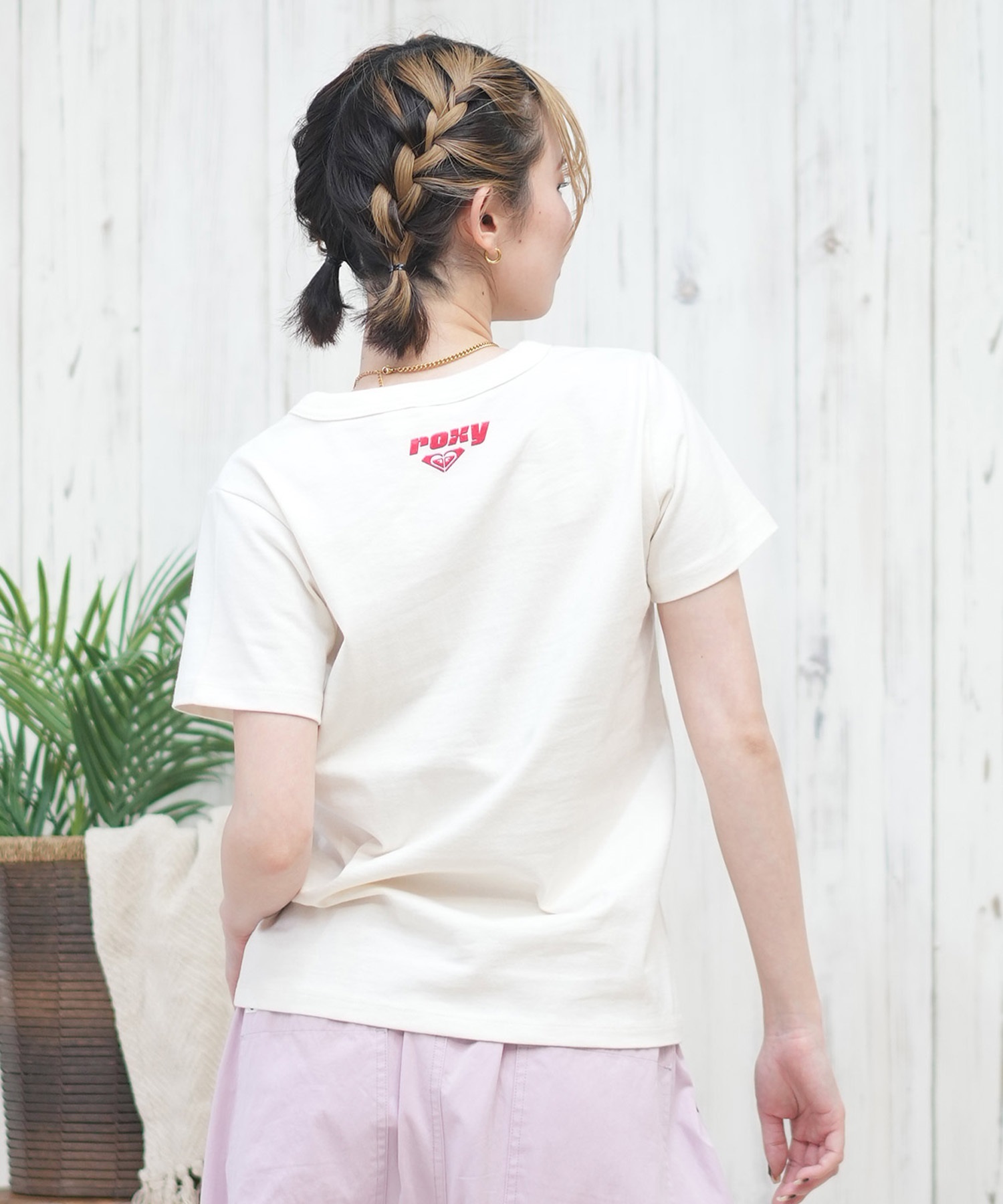 ROXY ロキシー 半袖 Tシャツ レディース ロゴ チェリー ラメ CHERRY CHERRY SS TEE RST252062M(BBK-M)