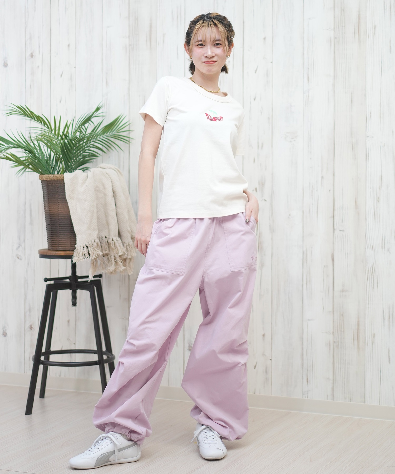 ROXY ロキシー 半袖 Tシャツ レディース ロゴ チェリー ラメ CHERRY CHERRY SS TEE RST252062M(BBK-M)