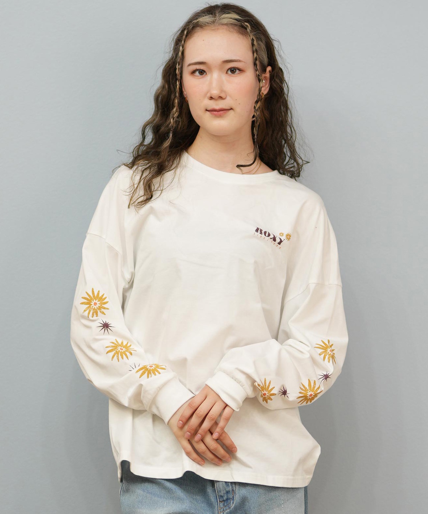 ROXY ロキシー 長袖 Tシャツ ロンT レディース バックプリント ロゴ BELLIS L S TEE RLT254033(BEG-S)