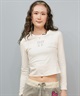 ROXY ロキシー 長袖 Tシャツ ロンT レディース クロップド丈 ショート丈 ロゴ SPARKLY ロンT RLT254035(BLU-M)