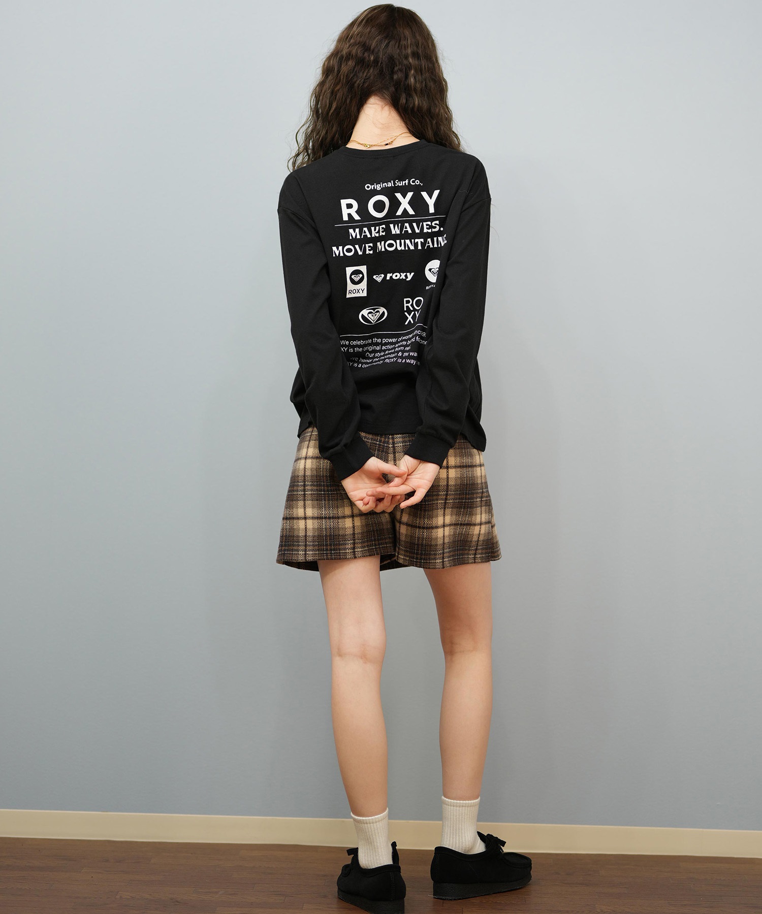 ROXY ロキシー 長袖 Tシャツ ロンT レディース バックプリント ロゴ HISTORICAL LOGO L S TEE RLT254042(BLK-M)