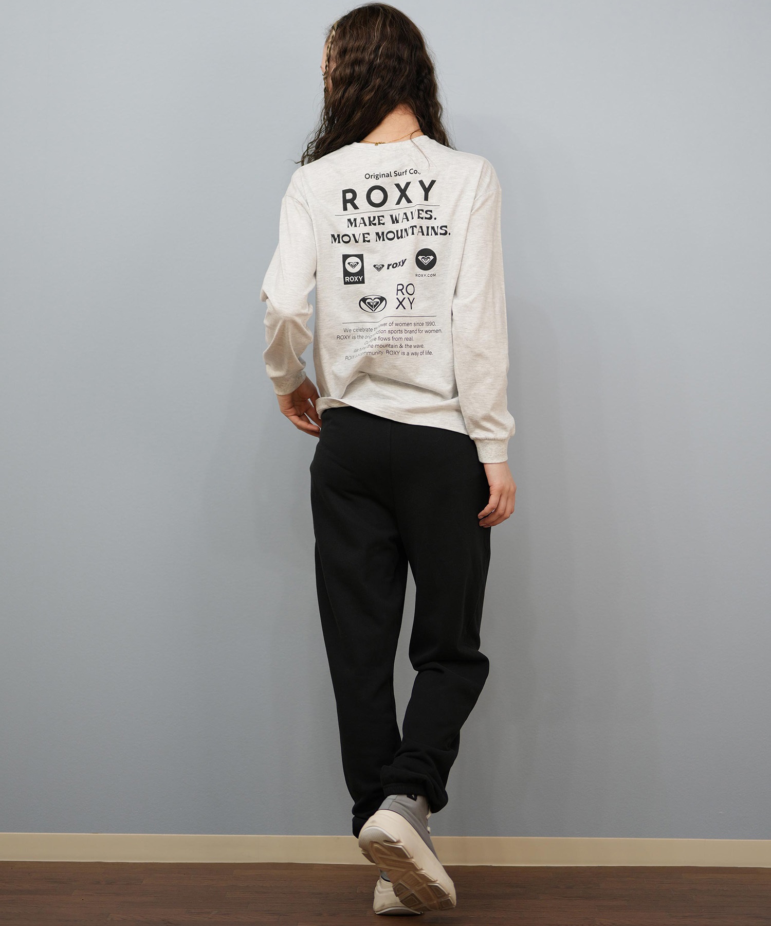 ROXY ロキシー 長袖 Tシャツ ロンT レディース バックプリント ロゴ HISTORICAL LOGO L S TEE RLT254042(BLK-M)