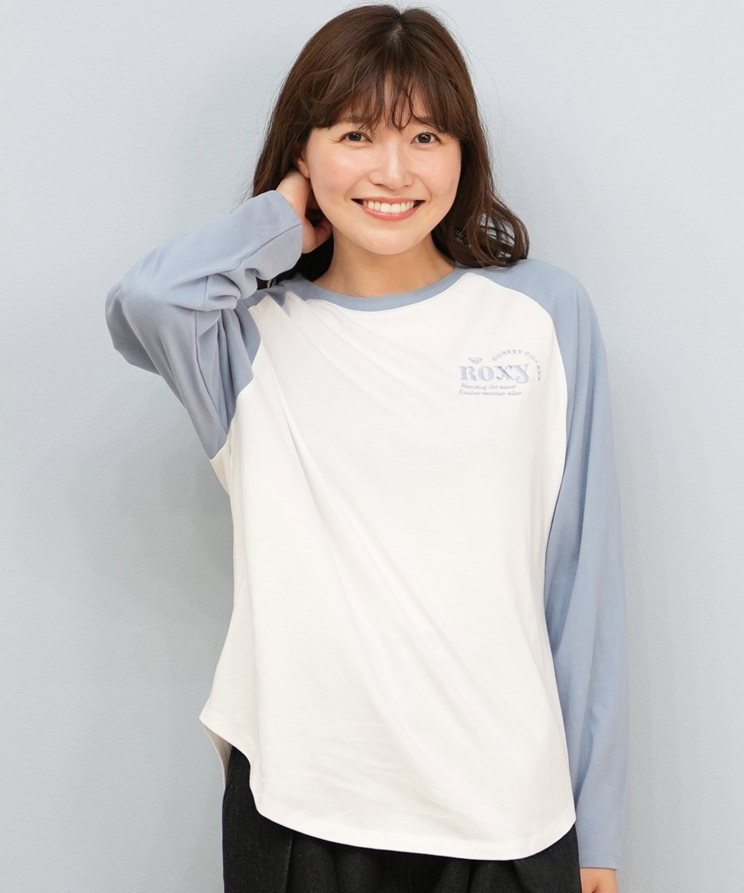 ROXY ロキシー 長袖 Tシャツ ロンT レディース シンプル SUNSET CHASER RAGLAN ロンT RLT254629M(BEG-M)