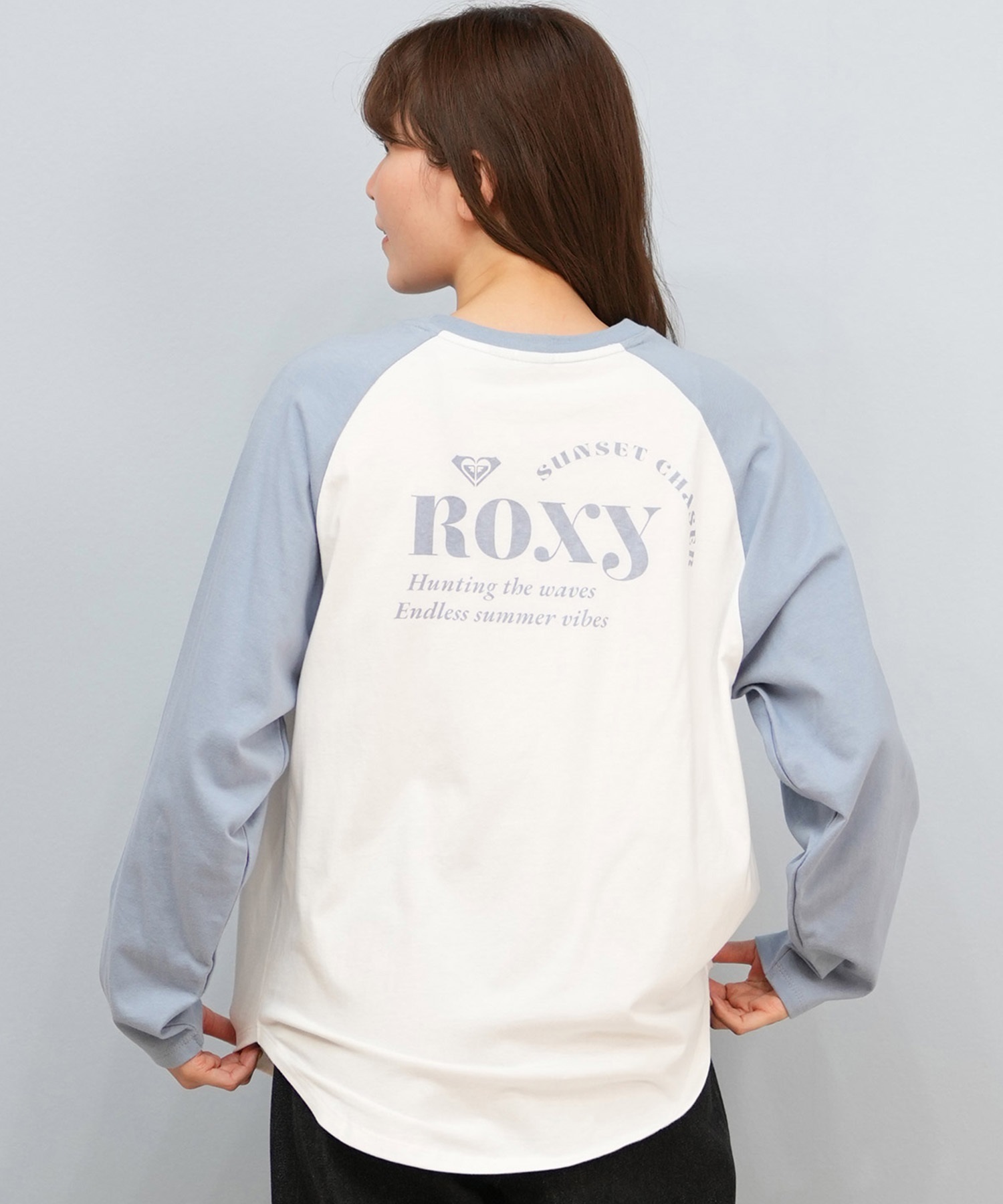 ROXY ロキシー 長袖 Tシャツ ロンT レディース シンプル SUNSET CHASER RAGLAN ロンT RLT254629M(BEG-M)