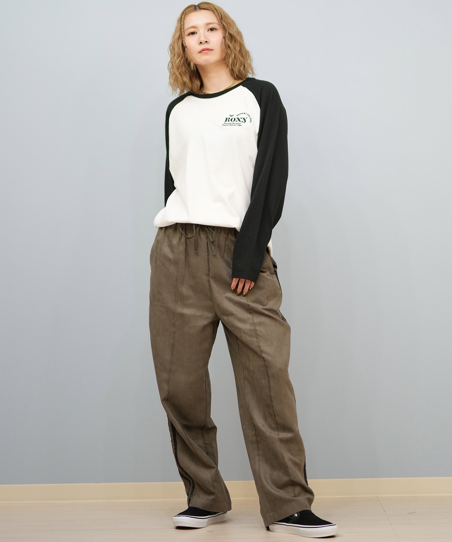 ROXY ロキシー 長袖 Tシャツ ロンT レディース シンプル SUNSET CHASER RAGLAN ロンT RLT254629M(BEG-M)